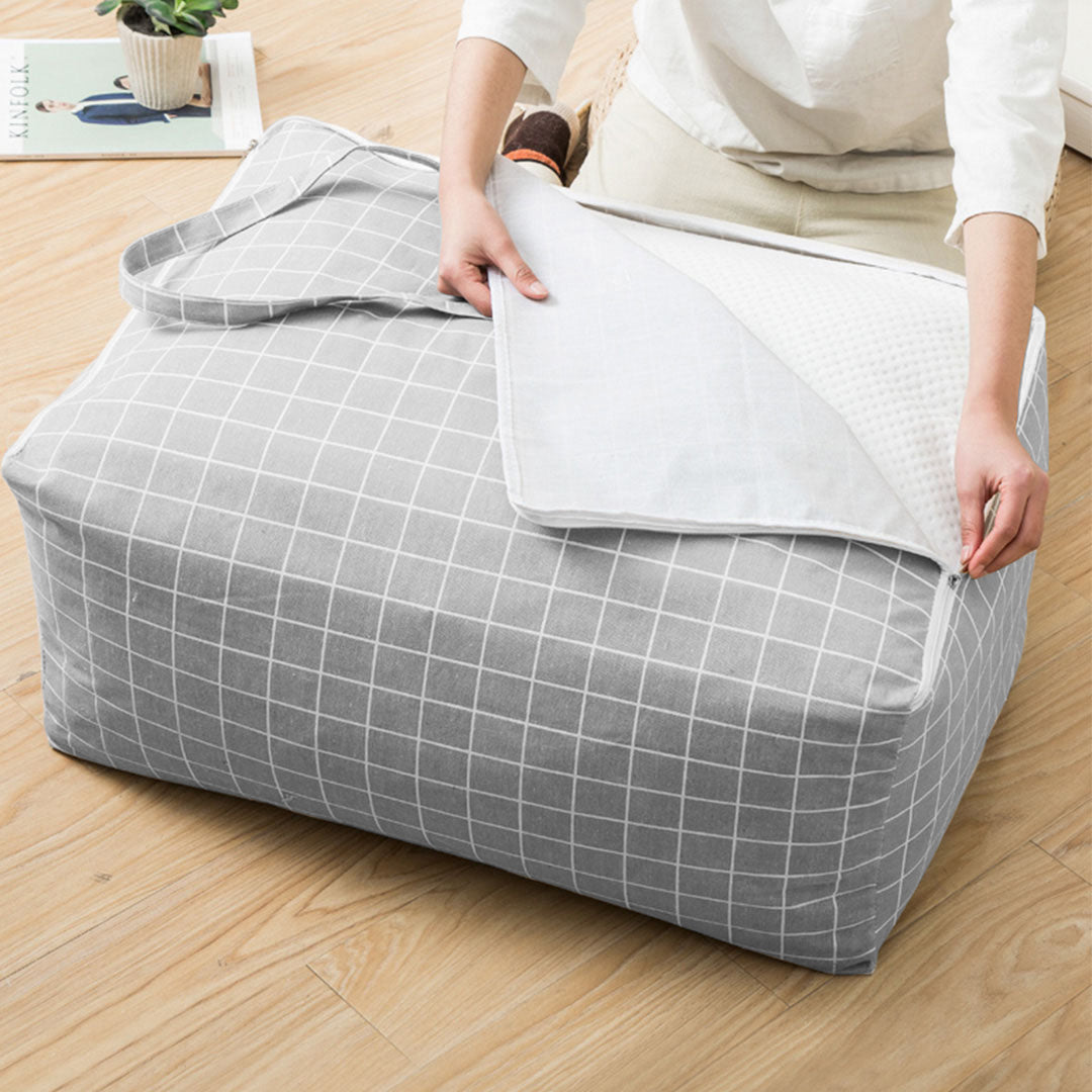 NNEAGS Grey Plaid Luggage Bag - Large Storage Double Zipper Design - Rosetta Creative Boutique