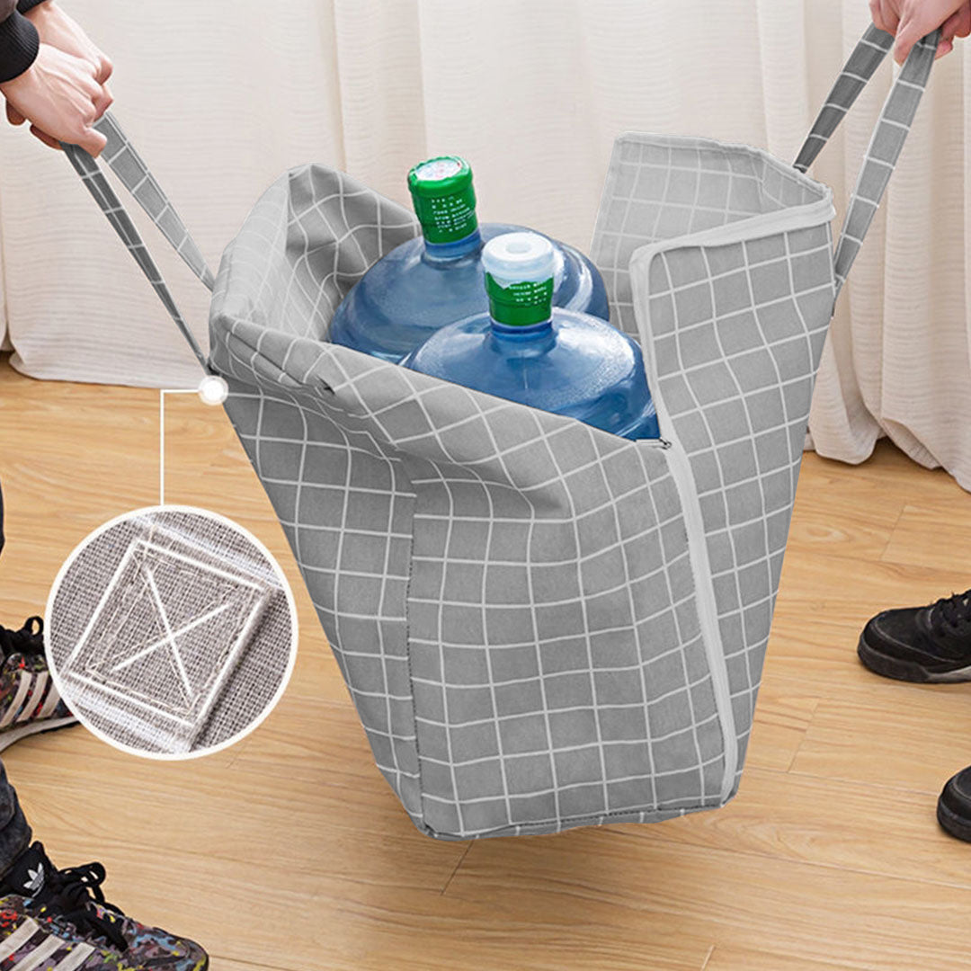 NNEAGS Grey Plaid Luggage Bag - Large Storage Double Zipper Design - Rosetta Creative Boutique