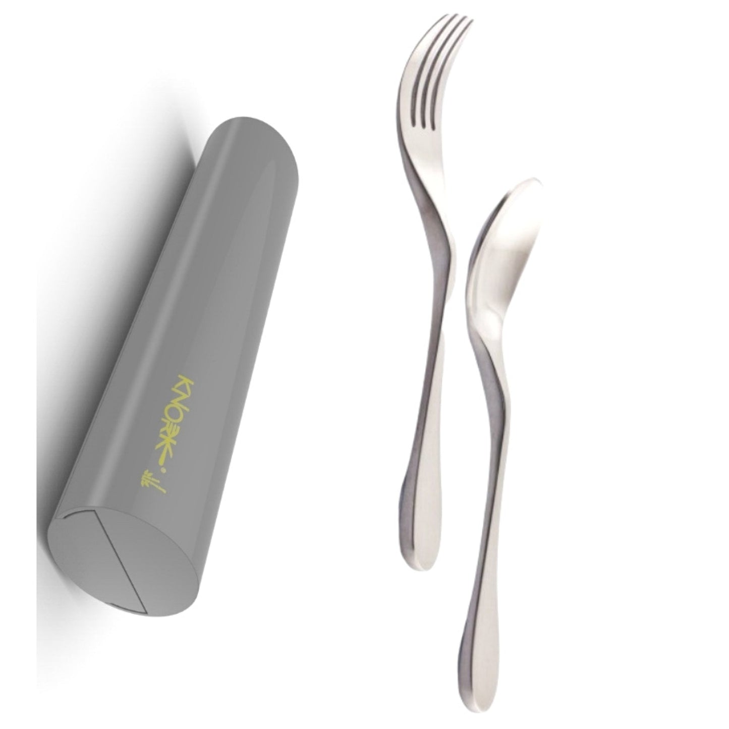 Eco Travel Set Two Piece Utensil Case Silver Stainless Steel - Rosetta Creative Boutique