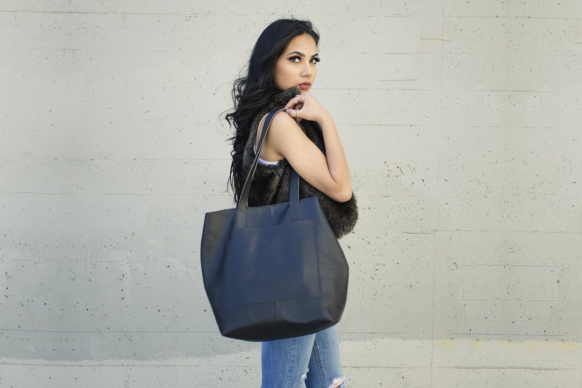 Kiko Journalist Tote Leather Bag for Women Cowhide Pebble - Rosetta Creative Boutique