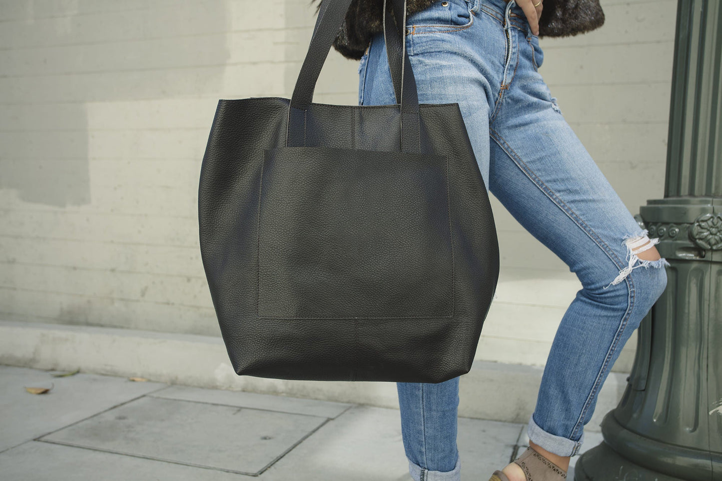 Kiko Journalist Tote Leather Bag for Women Cowhide Pebble - Rosetta Creative Boutique