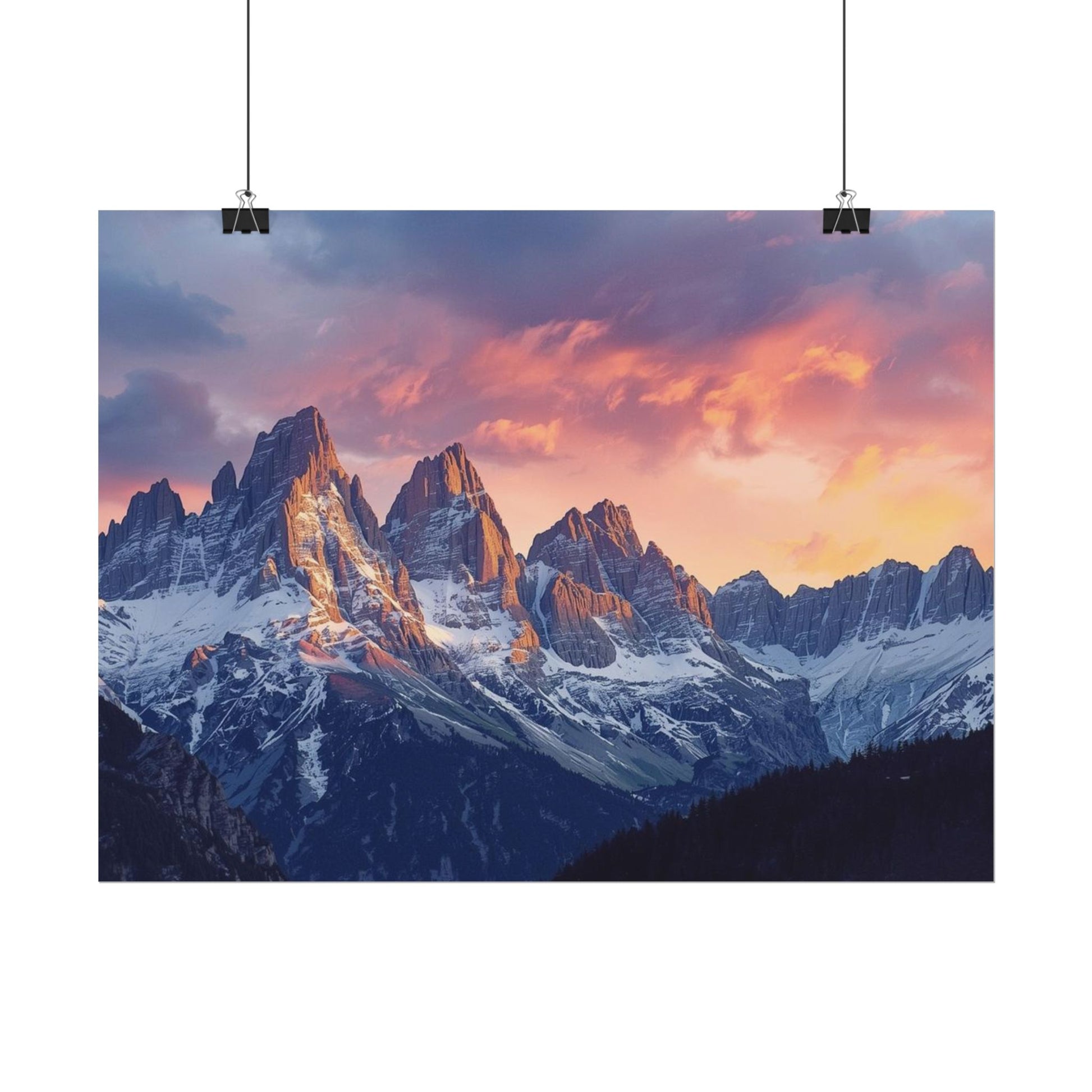 Dolomite Mountain Landscape Rolled Poster, Wall Art Print, Home Decor, Nature Artwork, Gift for Nature Lovers - Rosetta Creative Boutique
