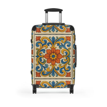 Colorful Italian Ceramics Floral Suitcase Travel Luggage by Rosetta Creative Boutique - Rosetta Creative Boutique