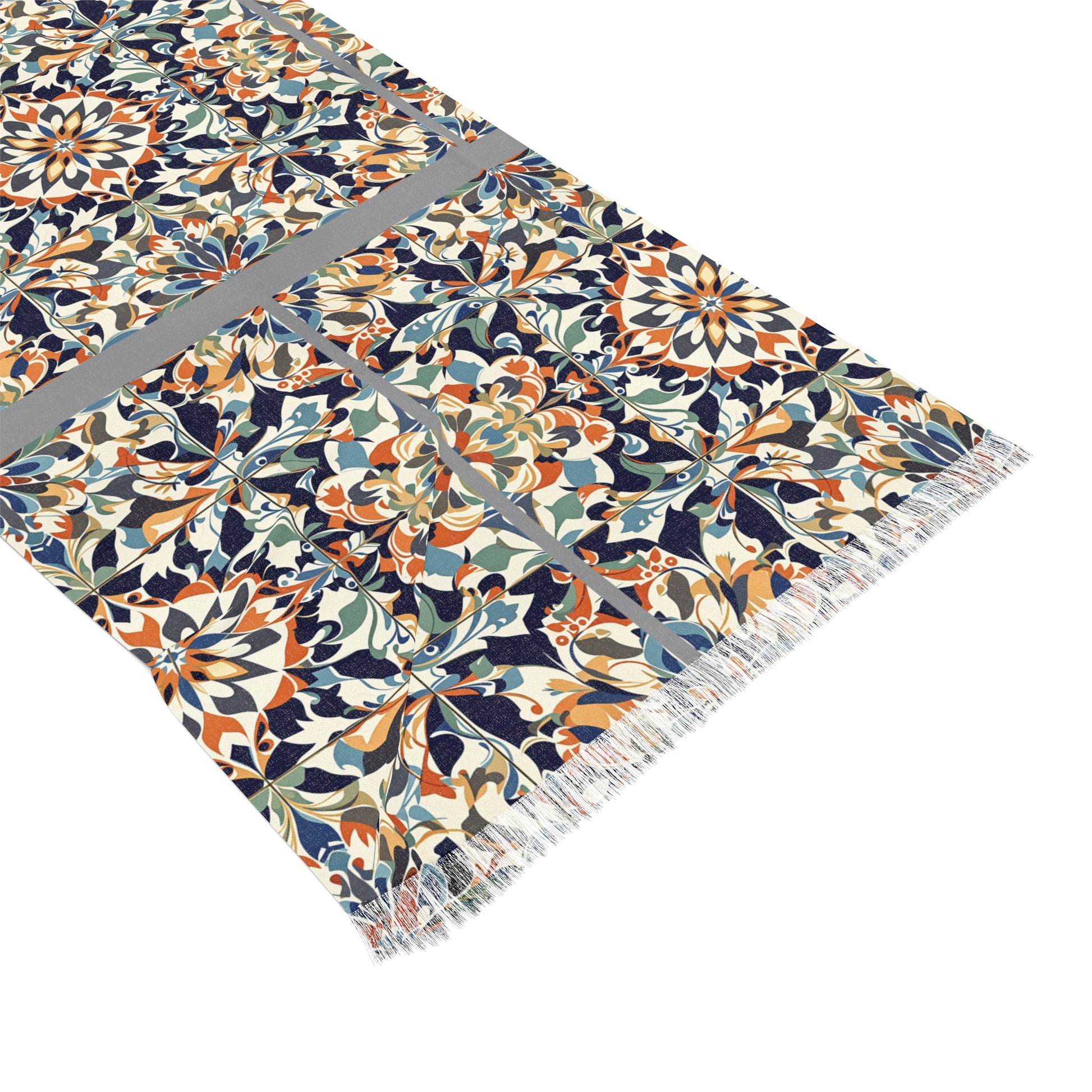 Bohemian Light Scarf with Italian Tile Pattern - Lightweight Spring Fashion Accessory, Perfect Gift for Her - Rosetta Creative Boutique