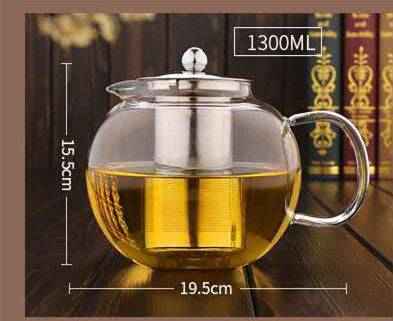 Teapot Heat Resistant Thickened Flower Glass Teapot