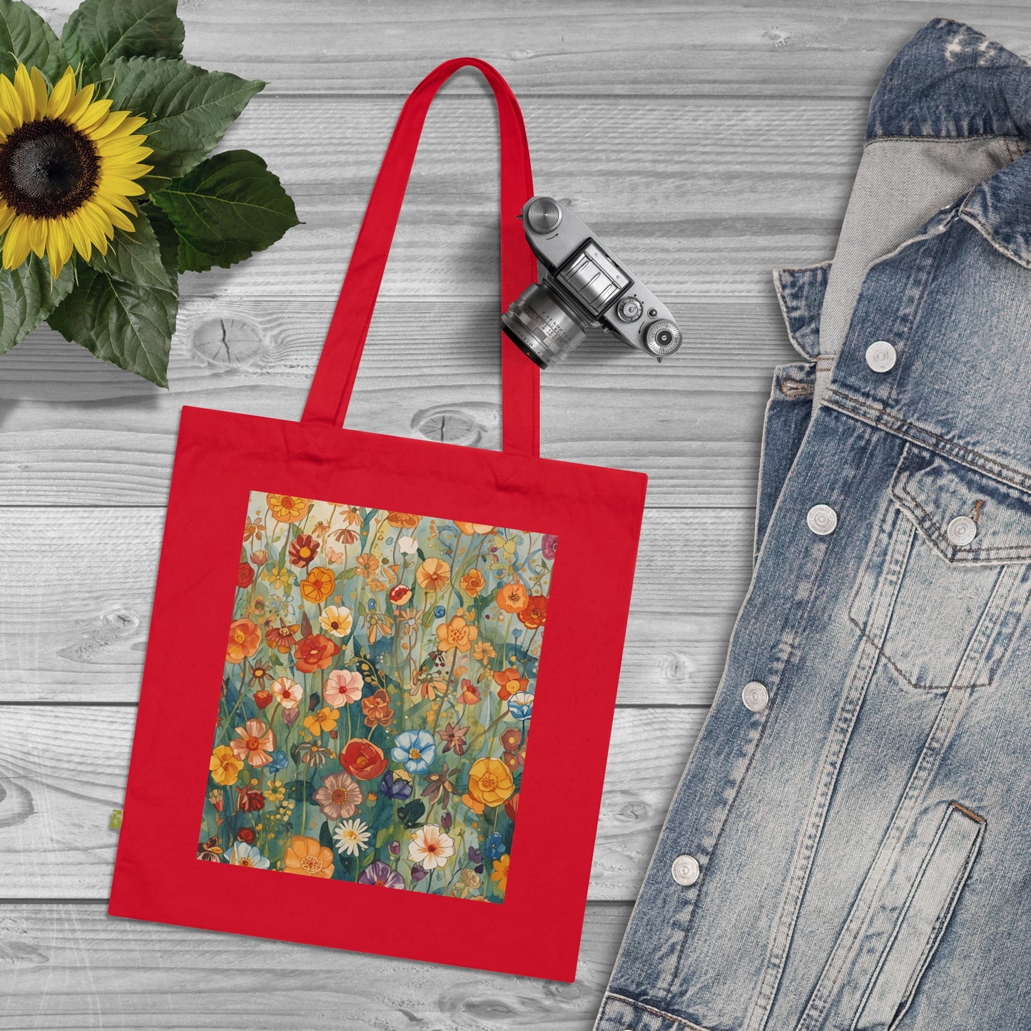 Floral Organic Cotton Tote Bag Eco Friendly Shopping Tote - Rosetta Creative Boutique