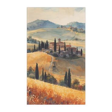 Tuscan Landscape Tea Towels, Rustic Kitchen Decor, Farmhouse Style, Gift for Hosts, Culinary Gifts, Vintage Floral