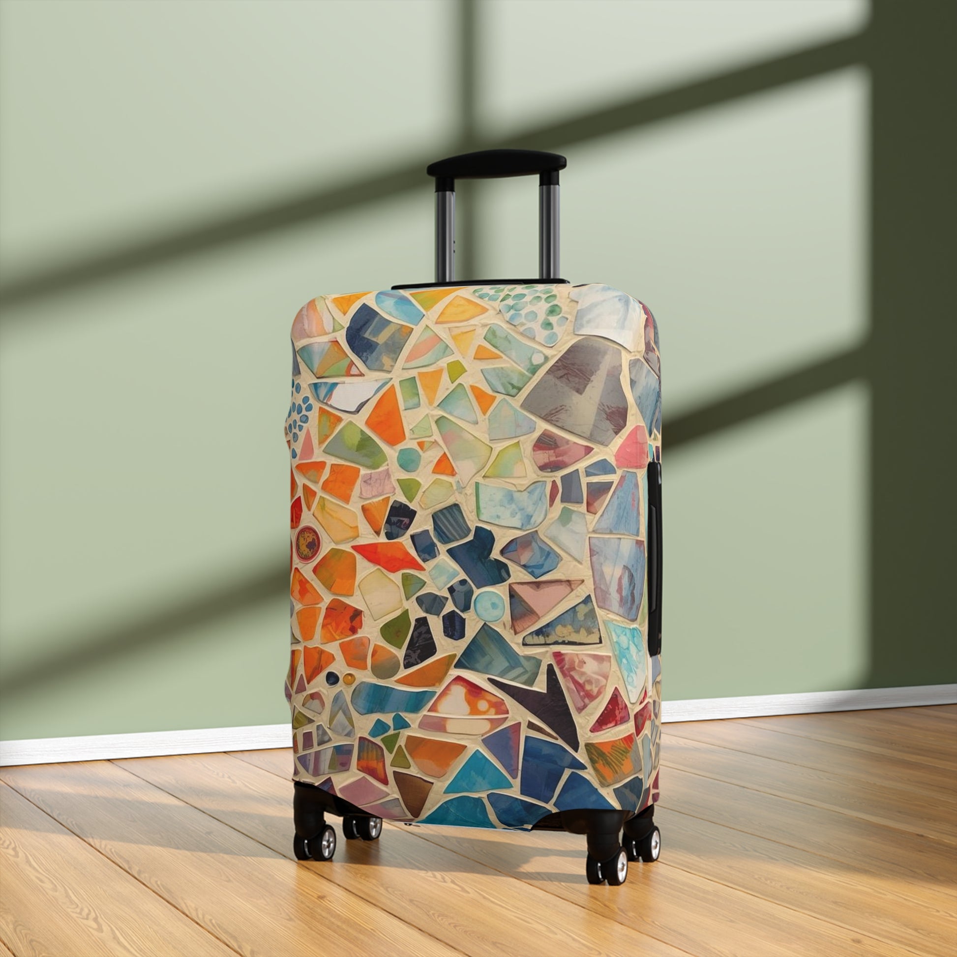 Vibrant Mosaic Pattern Luggage Cover | Colorful Travel Accessory | Suitcase Protector | Unique Gift for Travelers | Vacation Ready - Rosetta Creative Boutique