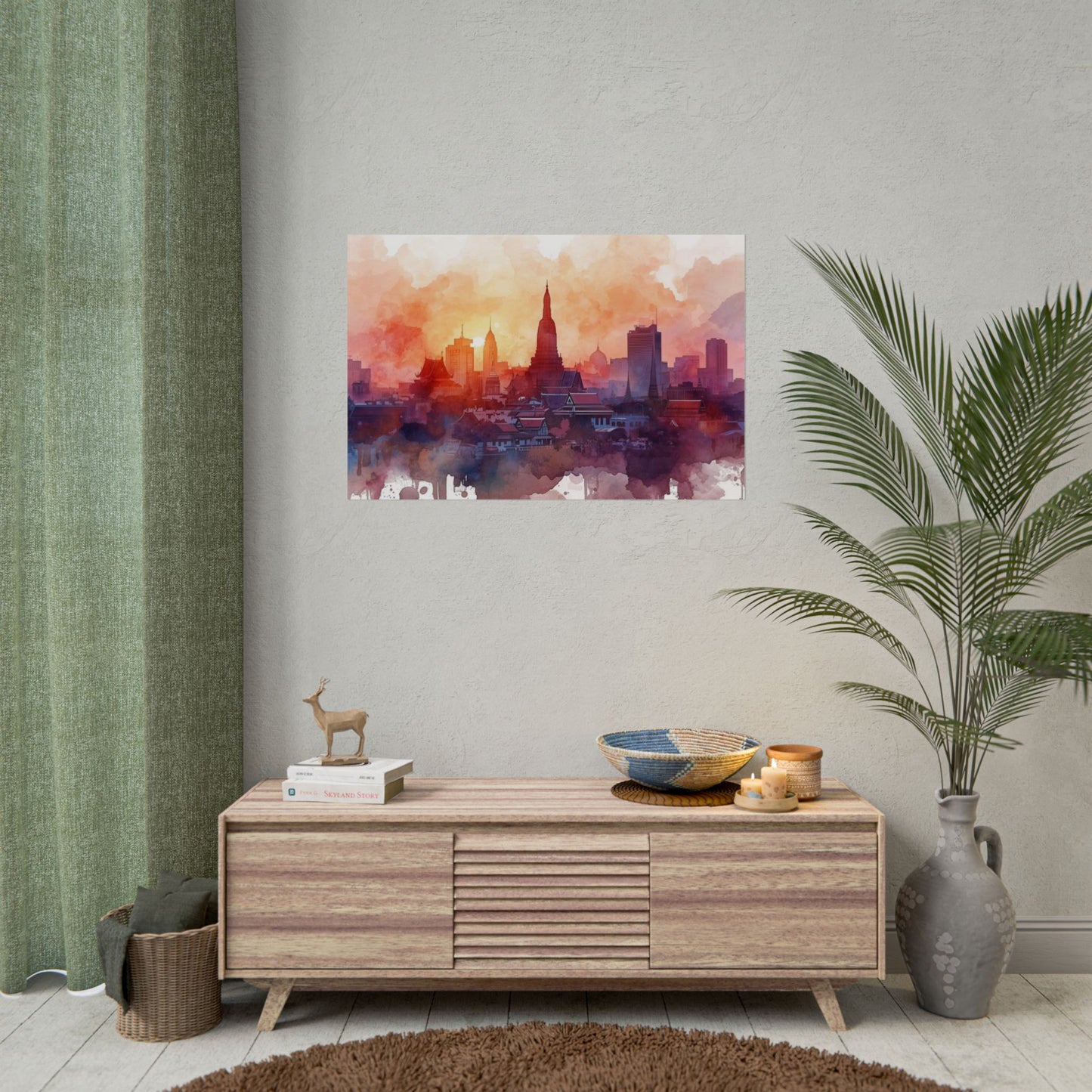 Bangkok Cityscape Posters Rolled Wall Art Home Decor Gift