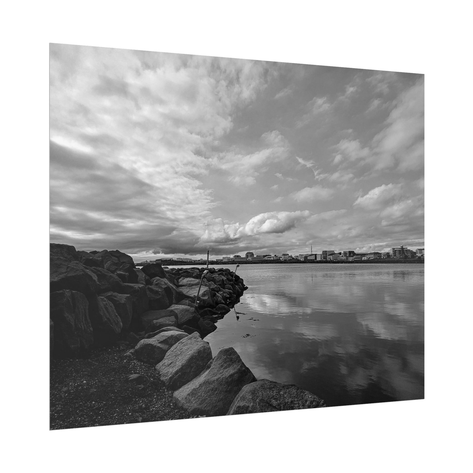 Iceland Black and White Landscape Rolled Poster by Rosetta Creative Boutique, Minimalist Wall Art, Home Decor, Nature Photography, Aesthetic Gift, Modern Room Decor - Rosetta Creative Boutique