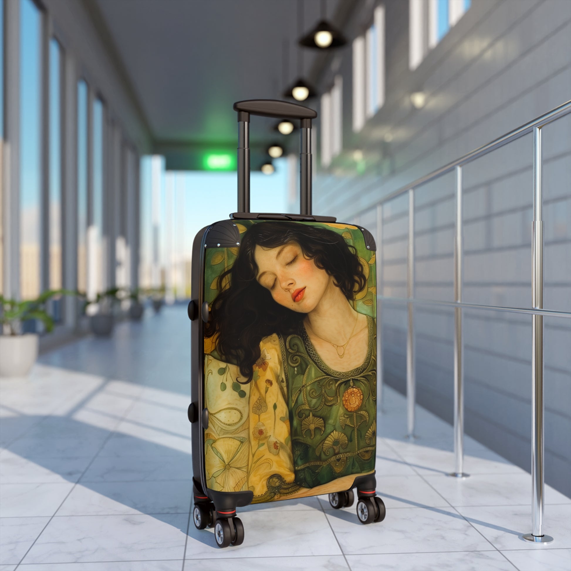 Artistic Klimt-Inspired Travel Suitcase, Stylish Personalized Carry-on Bag, Unique Bohemian Luggage Gift for Travelers - Rosetta Creative Boutique