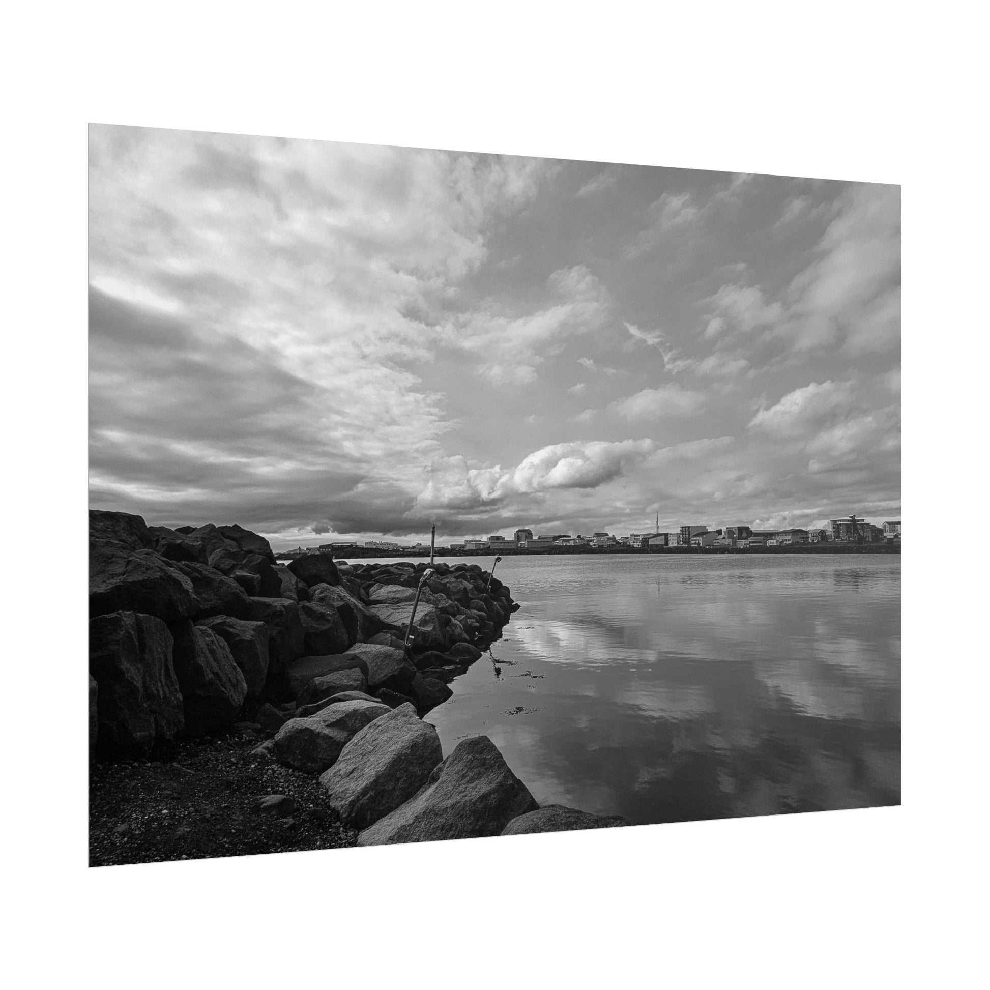 Iceland Black and White Landscape Rolled Poster by Rosetta Creative Boutique, Minimalist Wall Art, Home Decor, Nature Photography, Aesthetic Gift, Modern Room Decor - Rosetta Creative Boutique