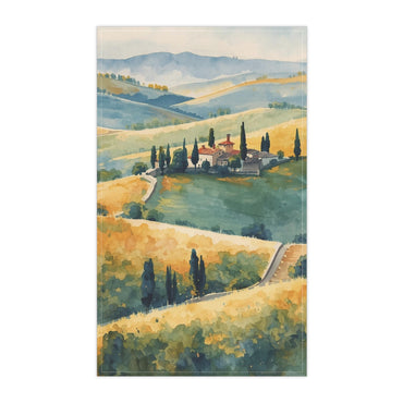 Scenic Tuscan Landscape Tea Towels, Italian Countryside Kitchen Decor, Farmhouse Gift, Rustic Home Accents, Eco-Friendly Kitchen Accessories