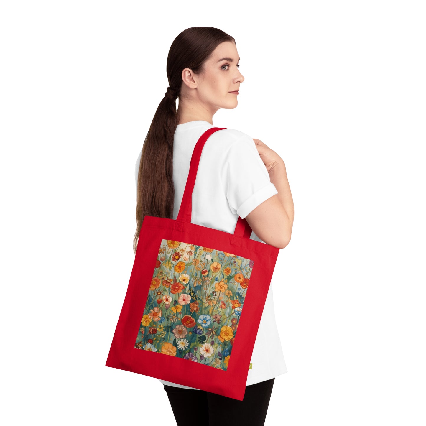 Floral Organic Cotton Tote Bag Eco Friendly Shopping Tote - Rosetta Creative Boutique