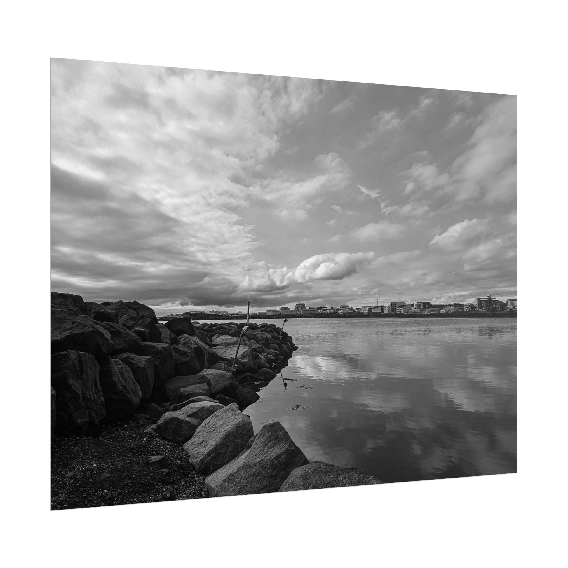 Iceland Black and White Landscape Rolled Poster by Rosetta Creative Boutique, Minimalist Wall Art, Home Decor, Nature Photography, Aesthetic Gift, Modern Room Decor - Rosetta Creative Boutique