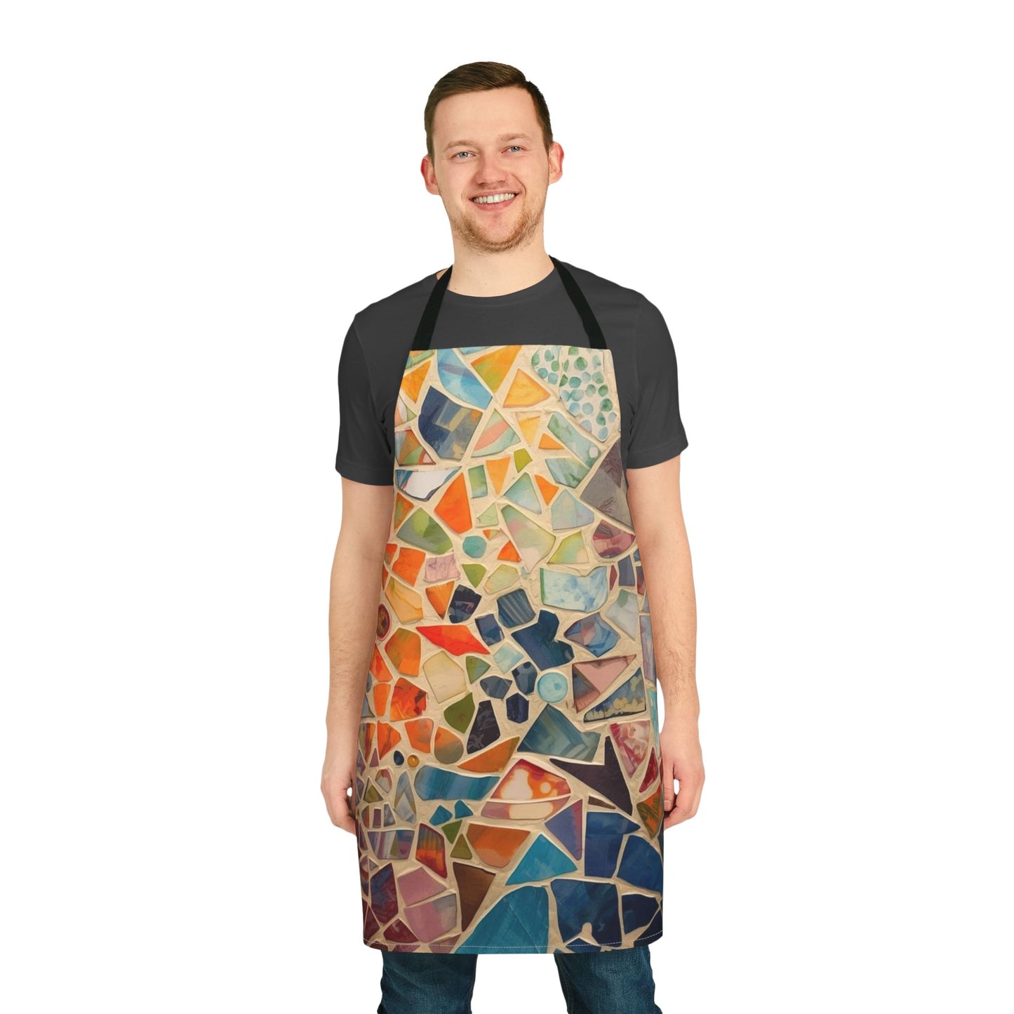 Colorful Mosaic Apron for Cooking and Crafting, Artistic Kitchen Gift, Chef's Apron, DIY Enthusiast Gift, Creative Cooking Gear