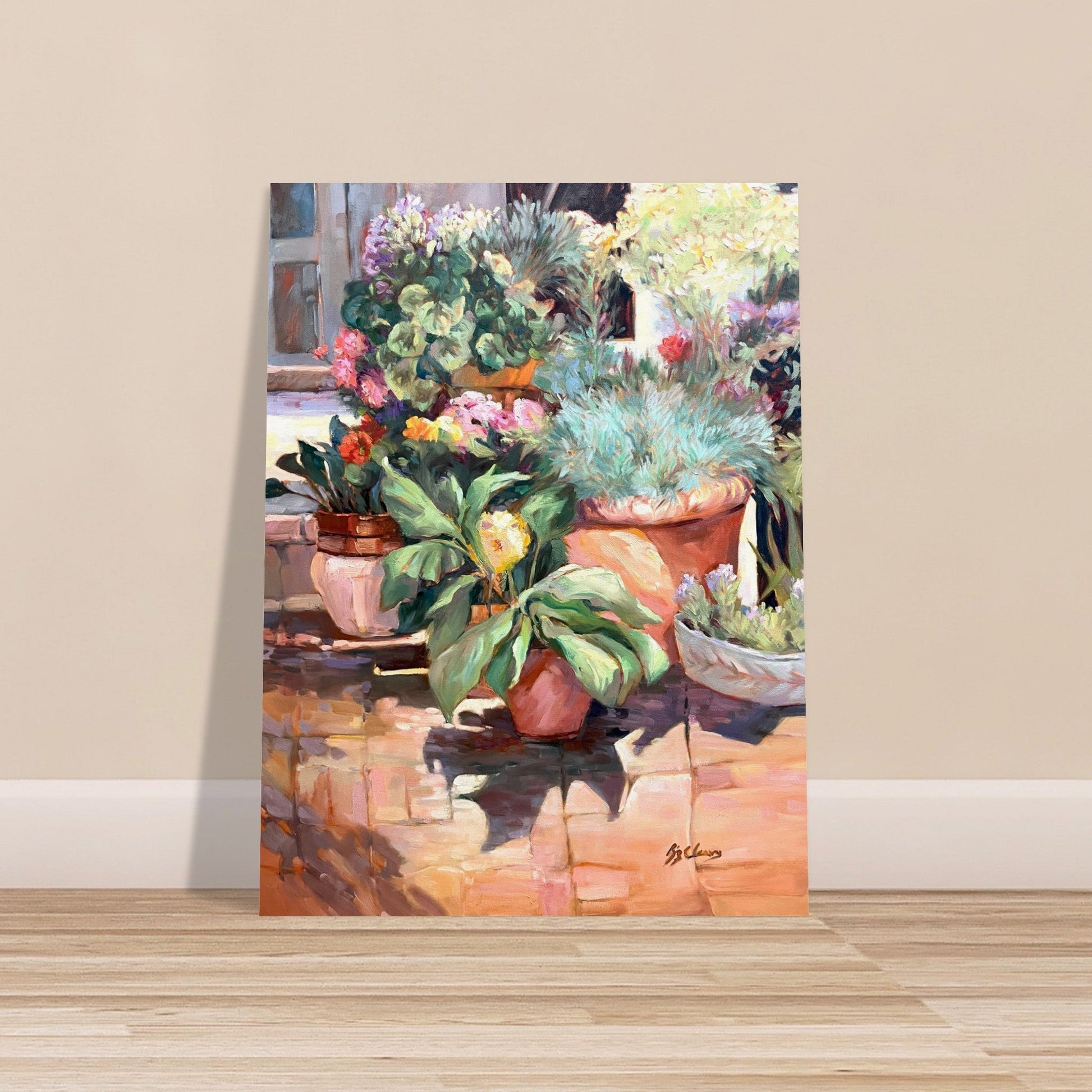 'Garden Serenity' Floral I 12x16 Museum-Quality Matte Paper Poster | Original Artwork by American Artist Barbara Cleary - Rosetta Creative Boutique