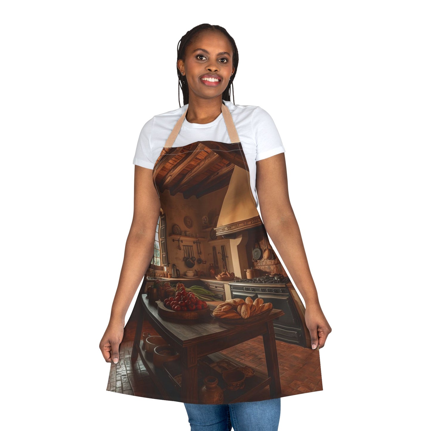 Cozy Tuscan Kitchen Apron, Cooking Gift, Foodie Essentials, Home Chef Apron, 5-Color Straps, Stylish Cooking Gear