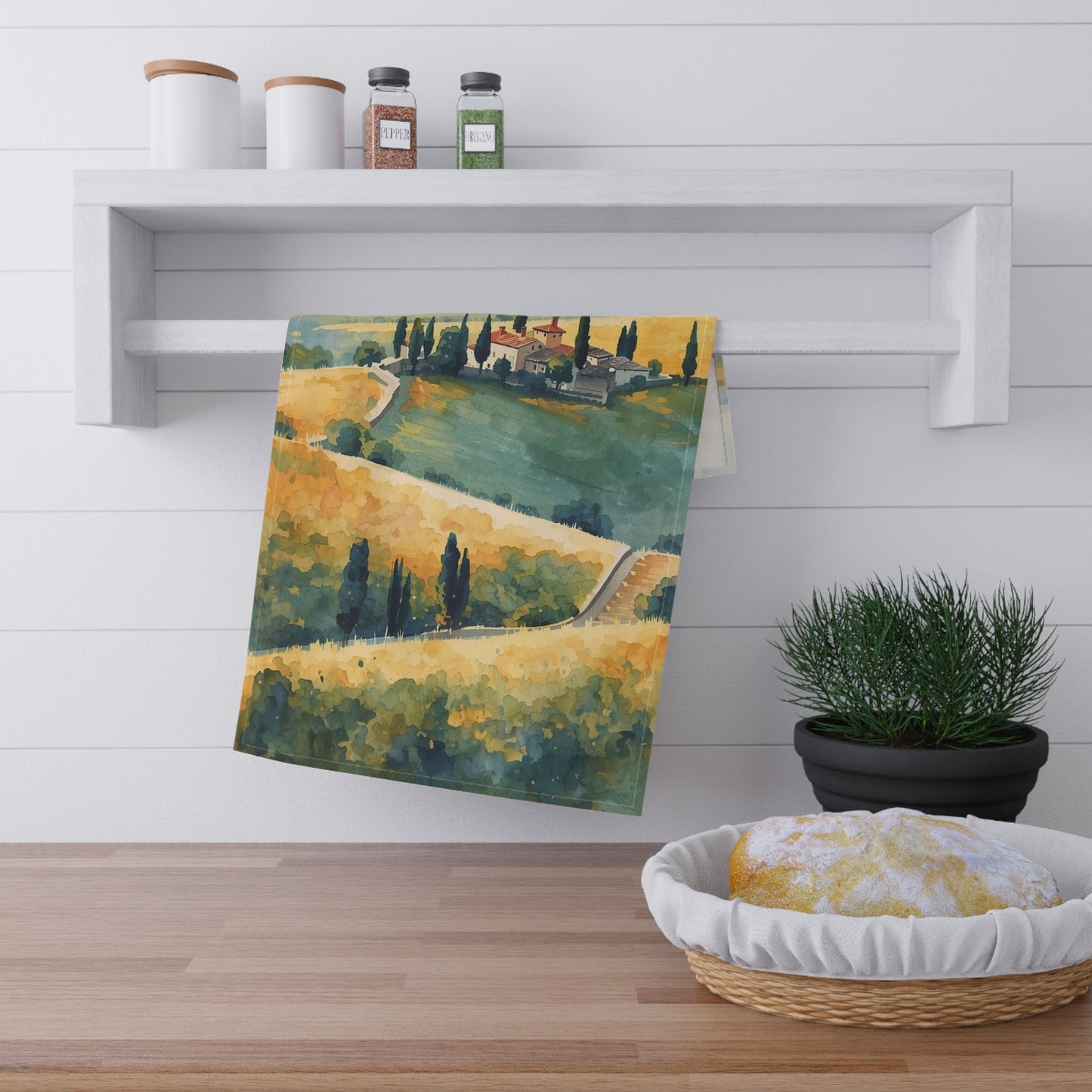 Scenic Tuscan Landscape Tea Towels, Italian Countryside Kitchen Decor, Farmhouse Gift, Rustic Home Accents, Eco-Friendly Kitchen Accessories