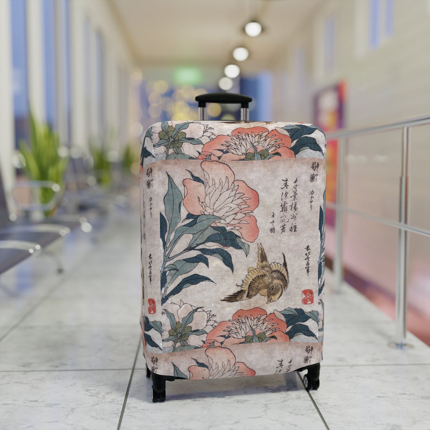 Japanese Floral Luggage Cover - Stylish Suitcase Protector, Perfect Travel Accessory and Ideal Gift for Adventurers - Rosetta Creative Boutique