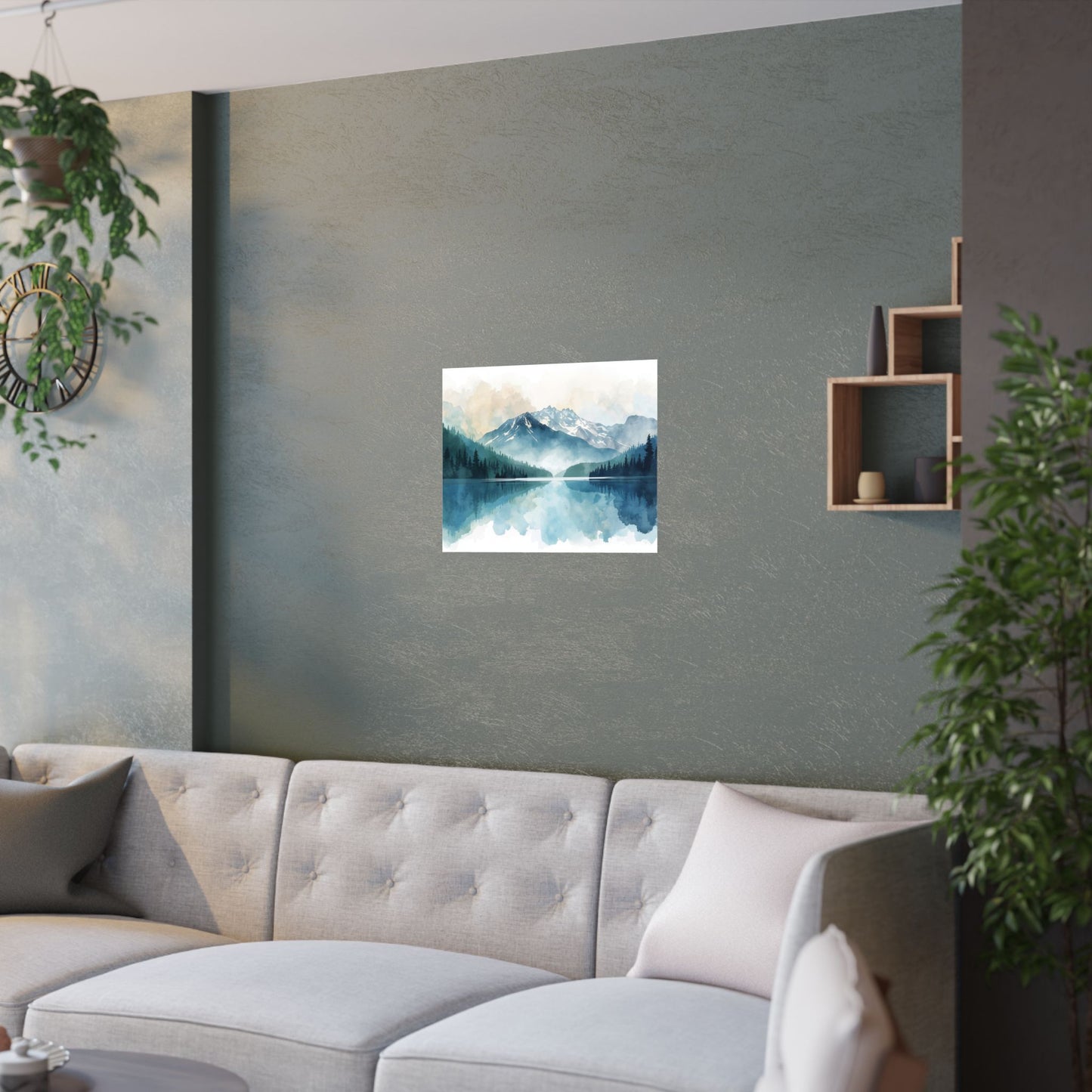 Serene Nature Satin Poster Mountain Reflection Art Print - Rosetta Creative Boutique
