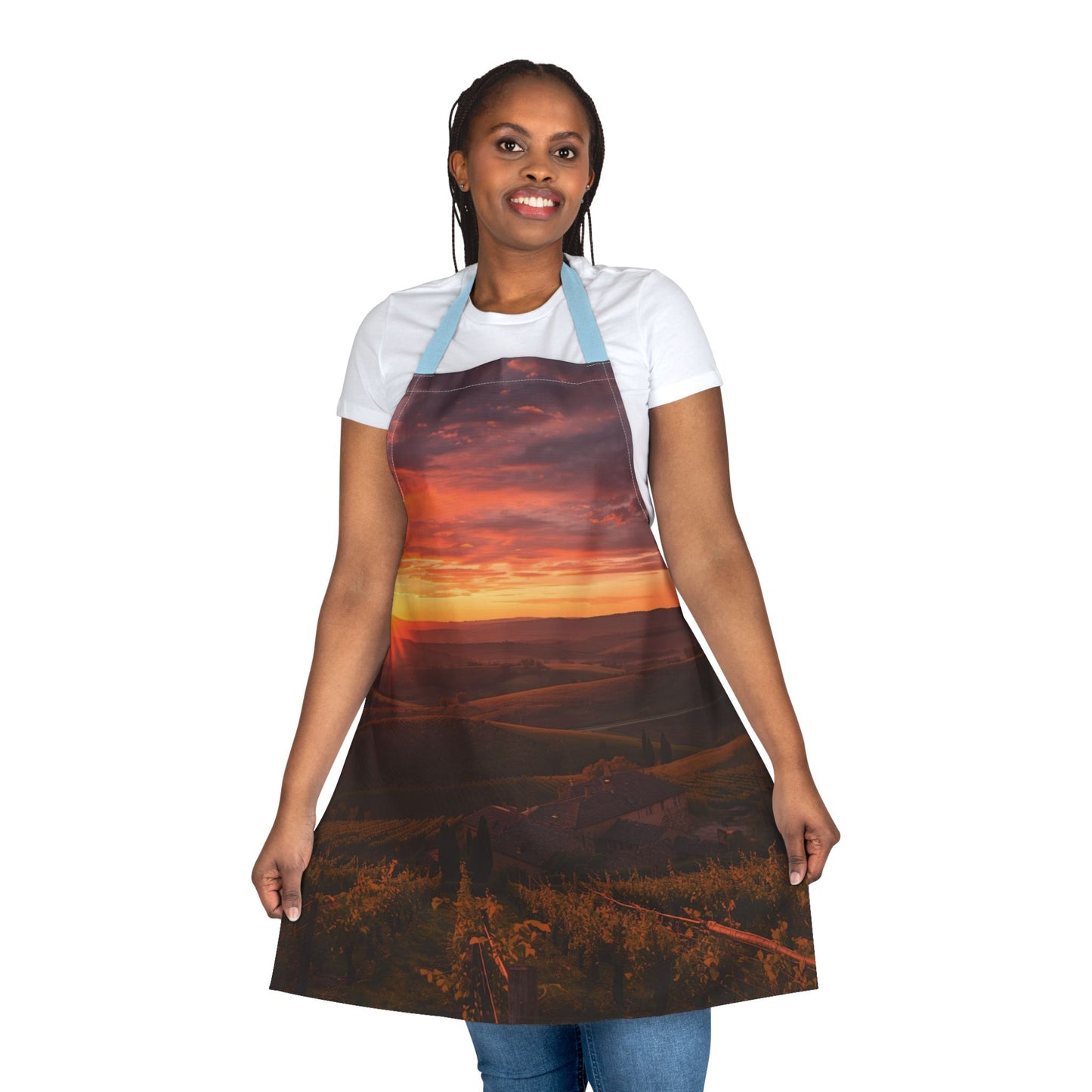 Sunset in a French Vineyard Apron, Culinary Gift for Foodies, Kitchen Accessory, BBQ Apron, Home Cooking Essentials, Perfect for Weddings