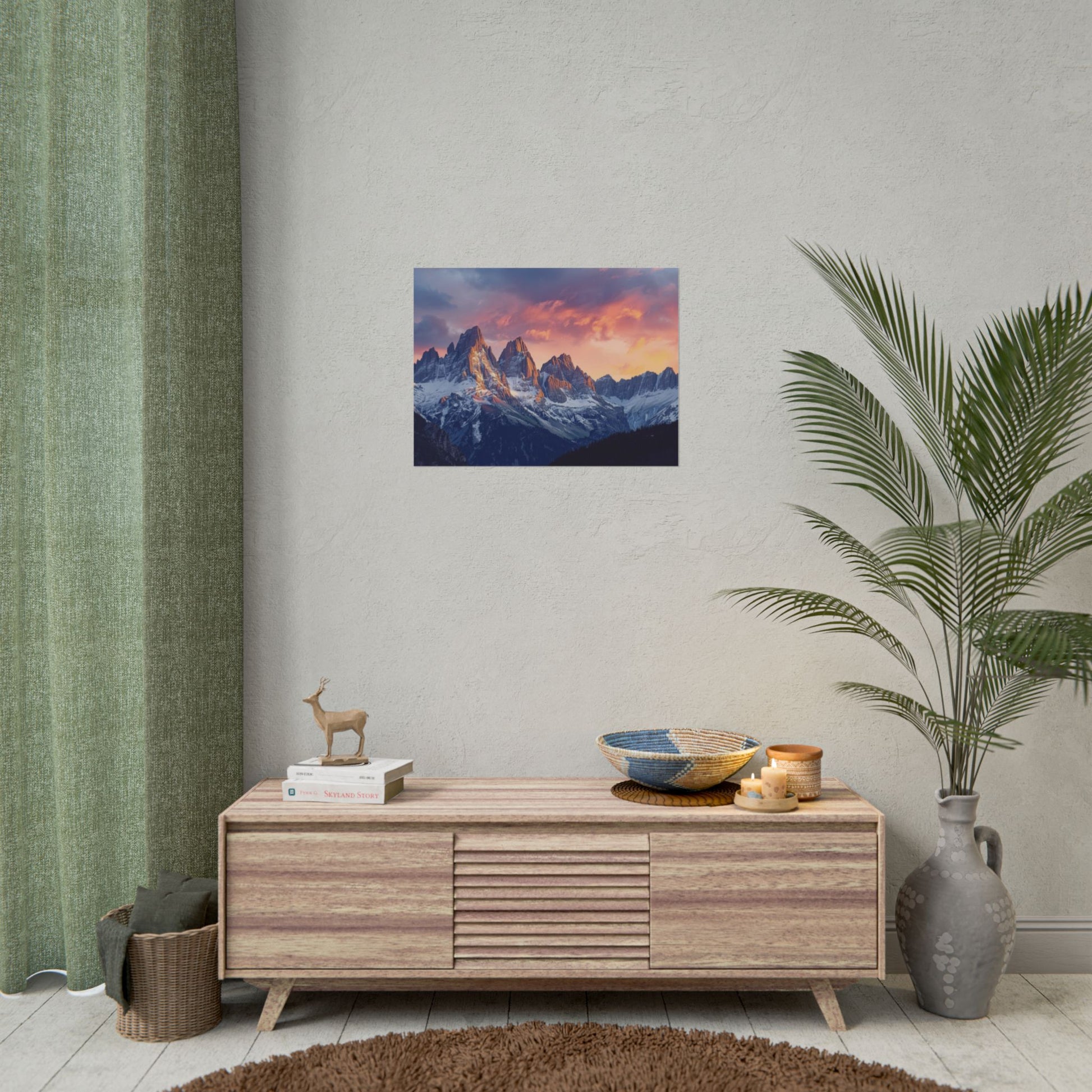 Dolomite Mountain Landscape Rolled Poster, Wall Art Print, Home Decor, Nature Artwork, Gift for Nature Lovers - Rosetta Creative Boutique