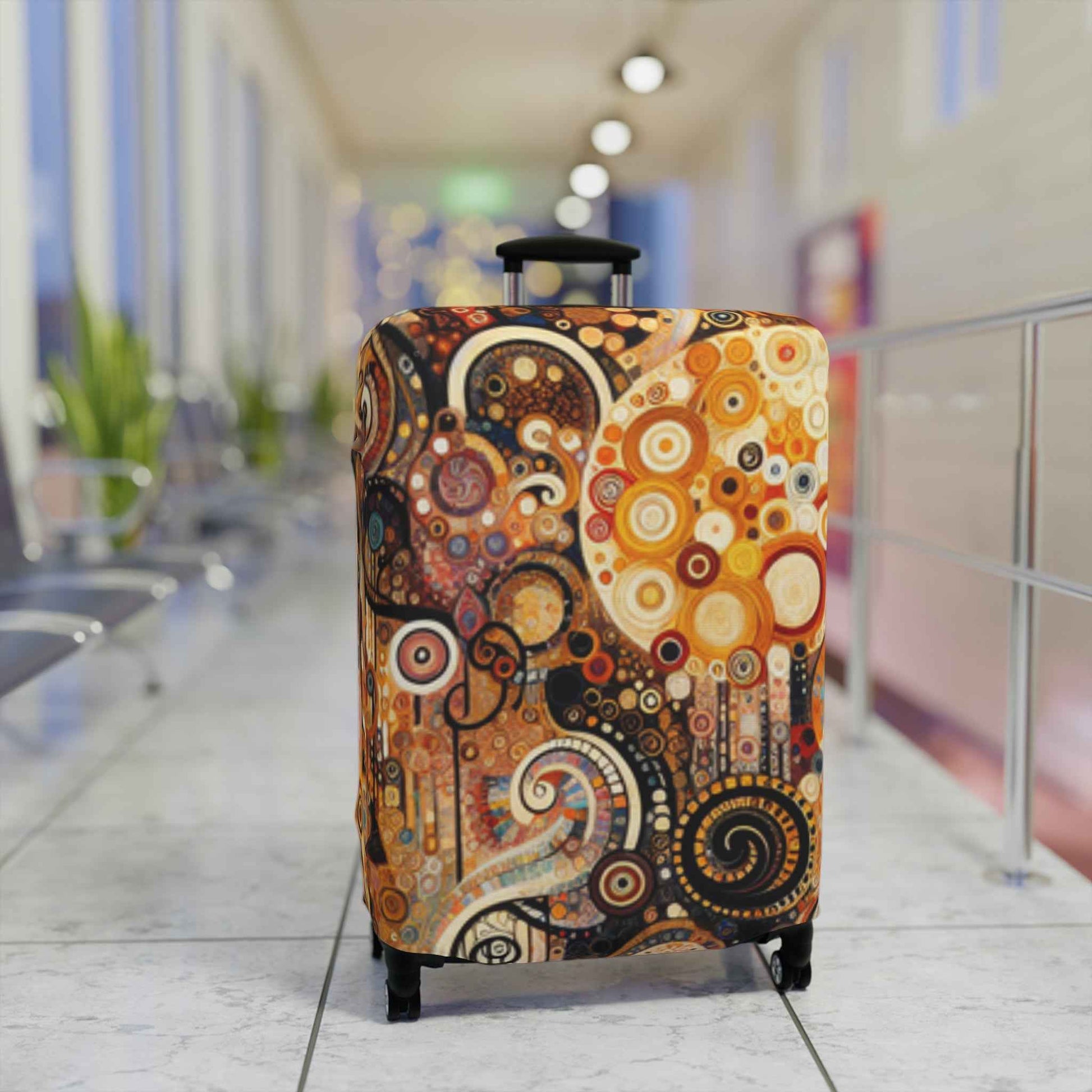 Klimt-Inspired Luggage Cover for Travelers – Unique Bohemian Suitcase Protector by Rosetta Creative Boutique - Rosetta Creative Boutique