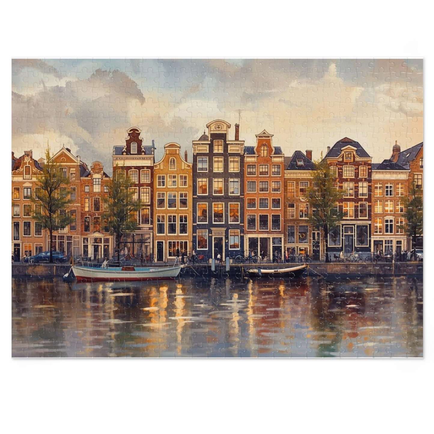 Amsterdam Waterfront Jigsaw Puzzle with Decorative Tin, Perfect Gift for Puzzle Lovers, Family Game Night, Home Decor, Unique Souvenir