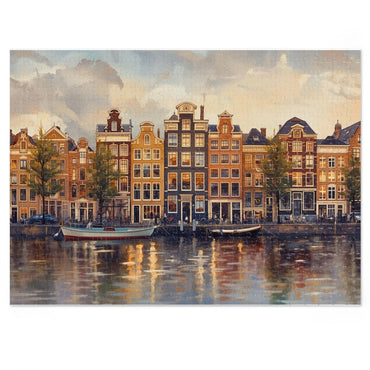 Amsterdam Waterfront Jigsaw Puzzle with Decorative Tin, Perfect Gift for Puzzle Lovers, Family Game Night, Home Decor, Unique Souvenir
