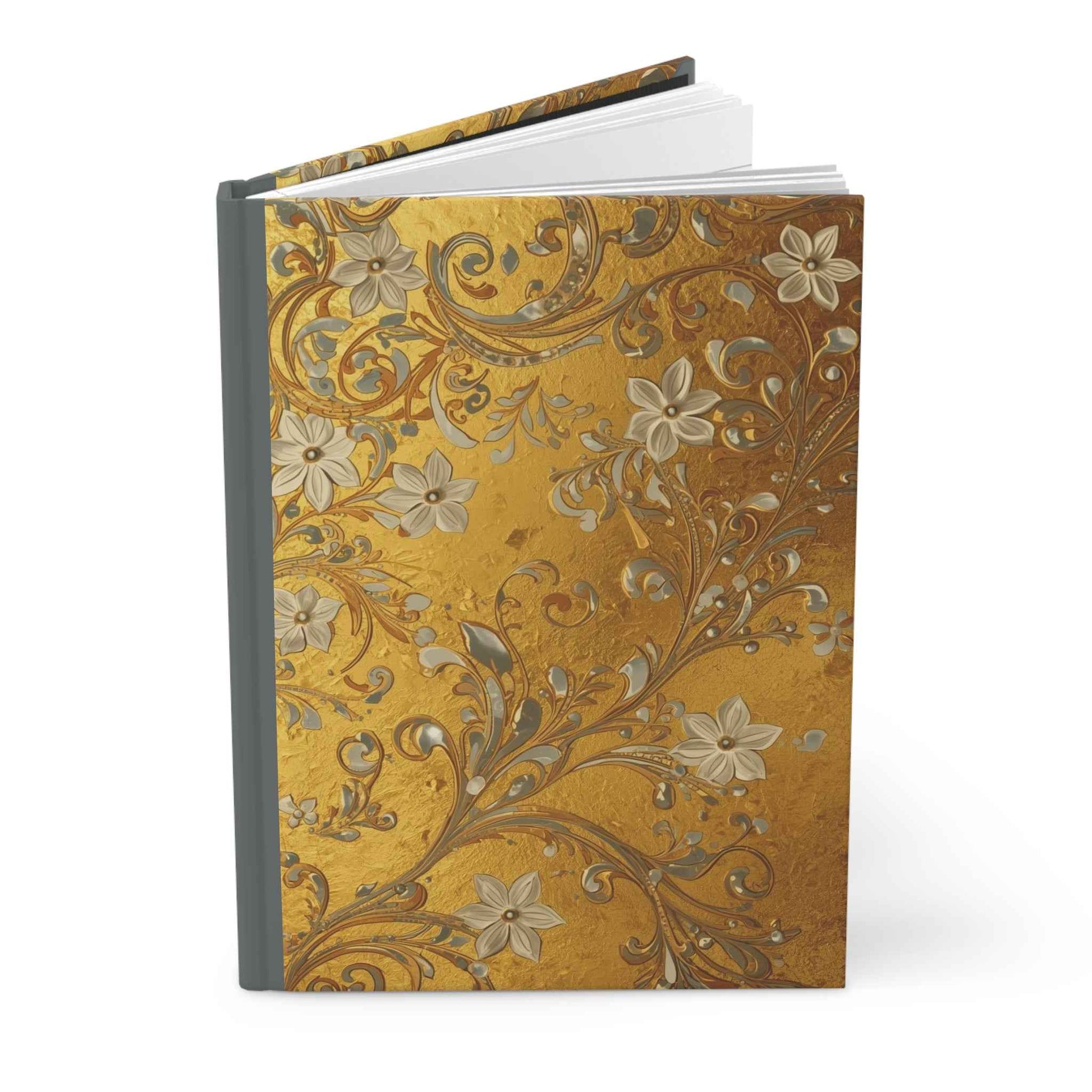 Elegant Floral Hardcover Journal for Writing, Sketching, and Note-taking, Gift for Writers, Students, Floral Decor