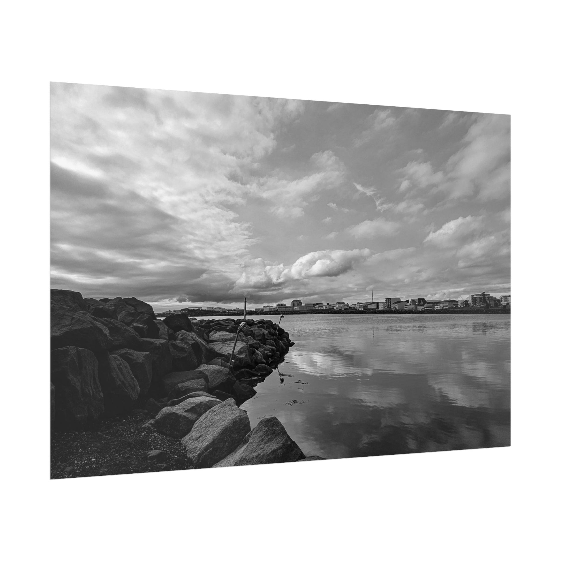 Iceland Black and White Landscape Rolled Poster by Rosetta Creative Boutique, Minimalist Wall Art, Home Decor, Nature Photography, Aesthetic Gift, Modern Room Decor - Rosetta Creative Boutique