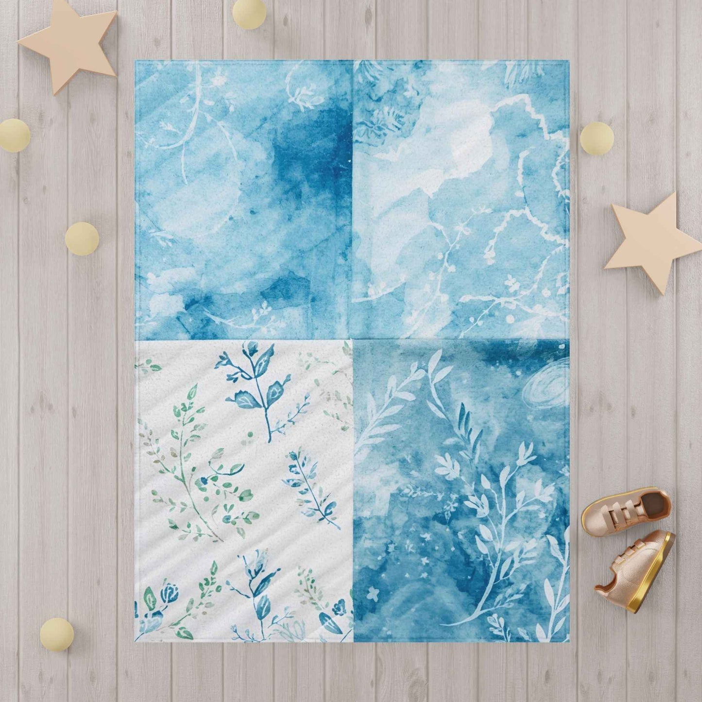 Nature-Inspired Toddler Blanket – Soft Cozy Floral Design for Playtime and Snuggles