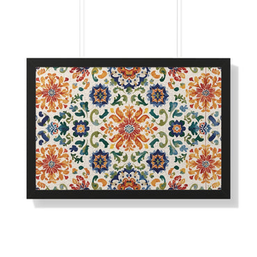 Bohemian Floral Framed Poster Art Print For Home Decor - Rosetta Creative Boutique