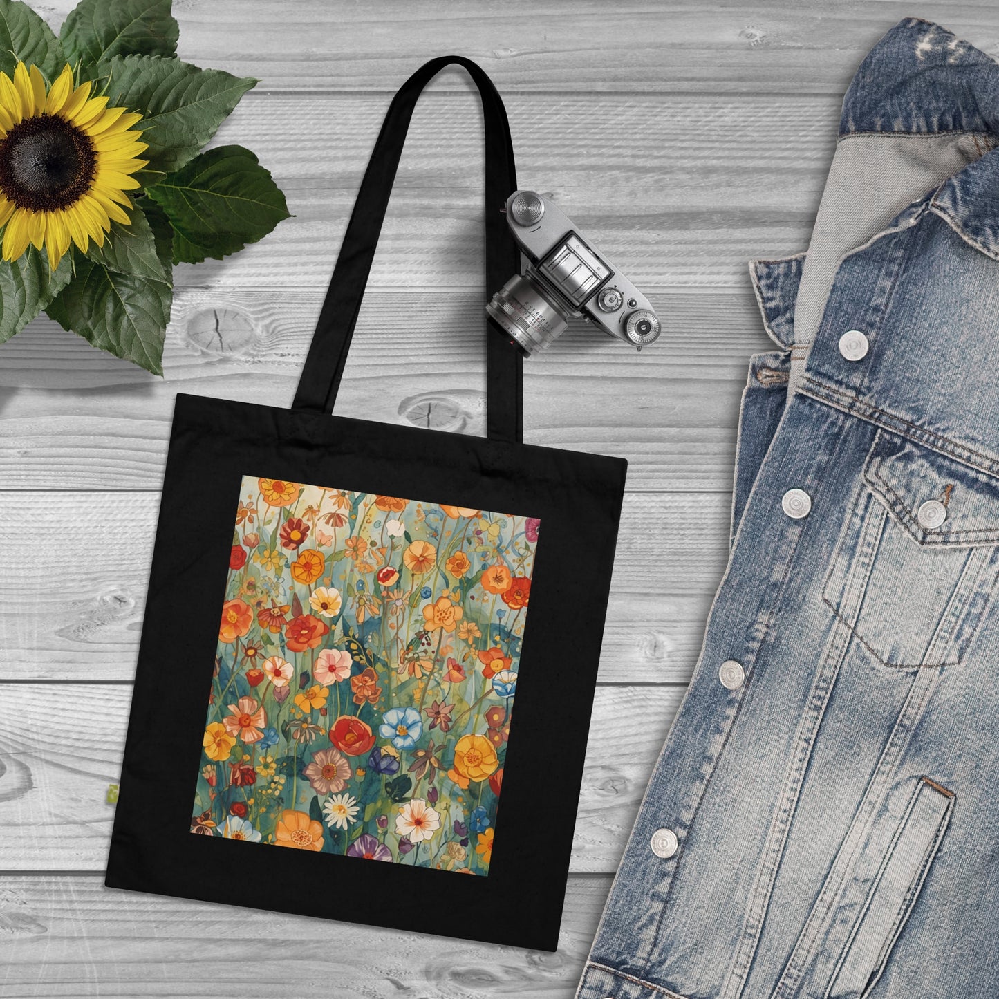 Floral Organic Cotton Tote Bag Eco Friendly Shopping Tote - Rosetta Creative Boutique