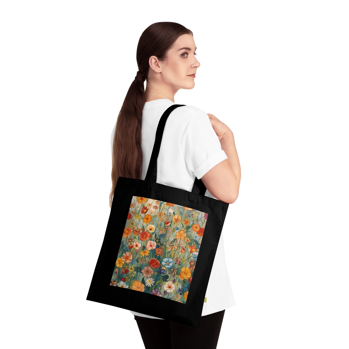 Floral Organic Cotton Tote Bag Eco Friendly Shopping Tote - Rosetta Creative Boutique