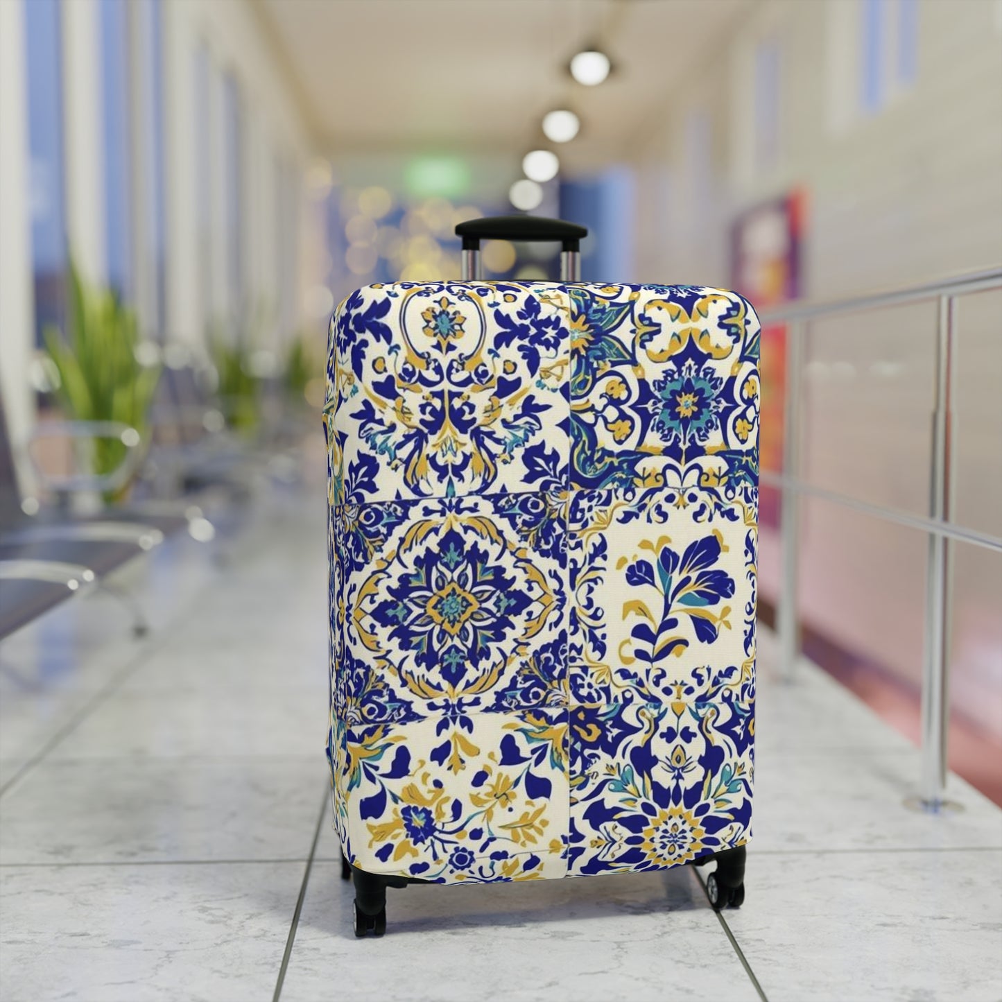 Luggage Cover Travel Accessory Floral Sicilian Design - Rosetta Creative Boutique