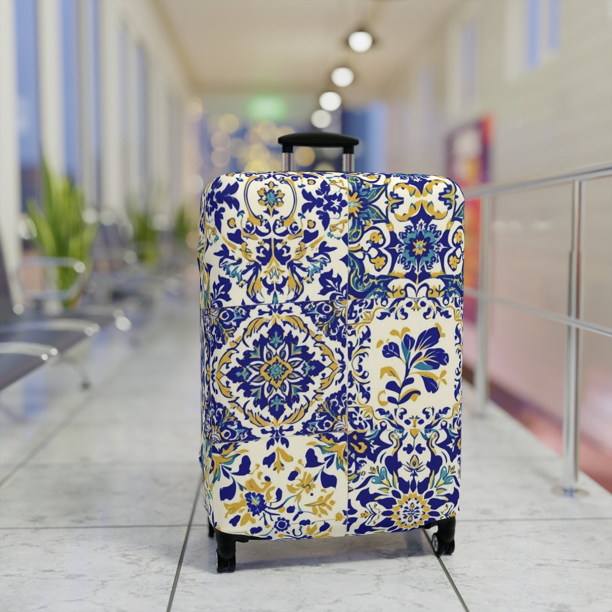 Luggage Cover Travel Accessory Floral Sicilian Design - Rosetta Creative Boutique