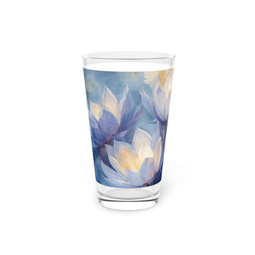 Boho Moonflower Pint Glass - 16oz Drinking Glass for Home and Parties