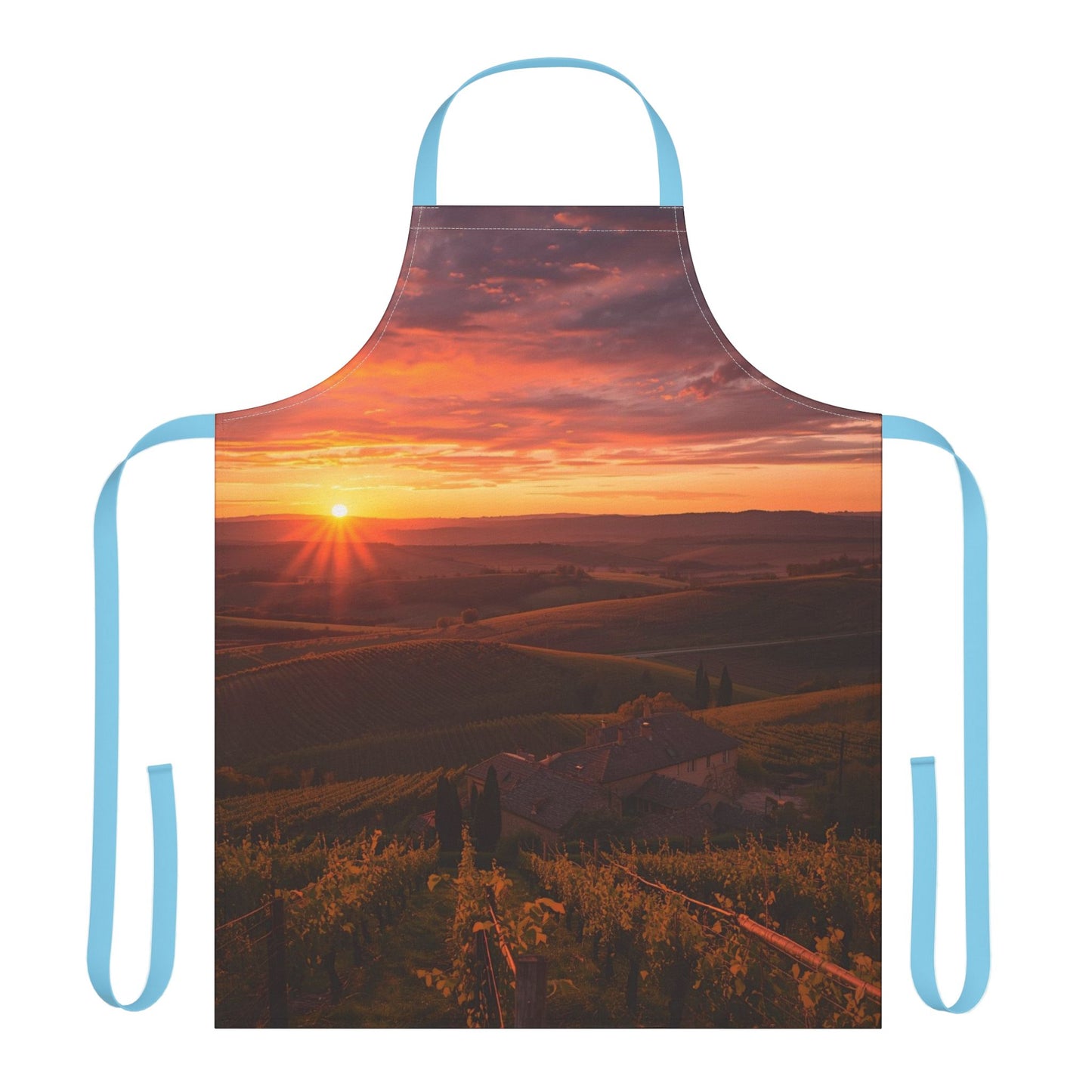 Sunset in a French Vineyard Apron, Culinary Gift for Foodies, Kitchen Accessory, BBQ Apron, Home Cooking Essentials, Perfect for Weddings