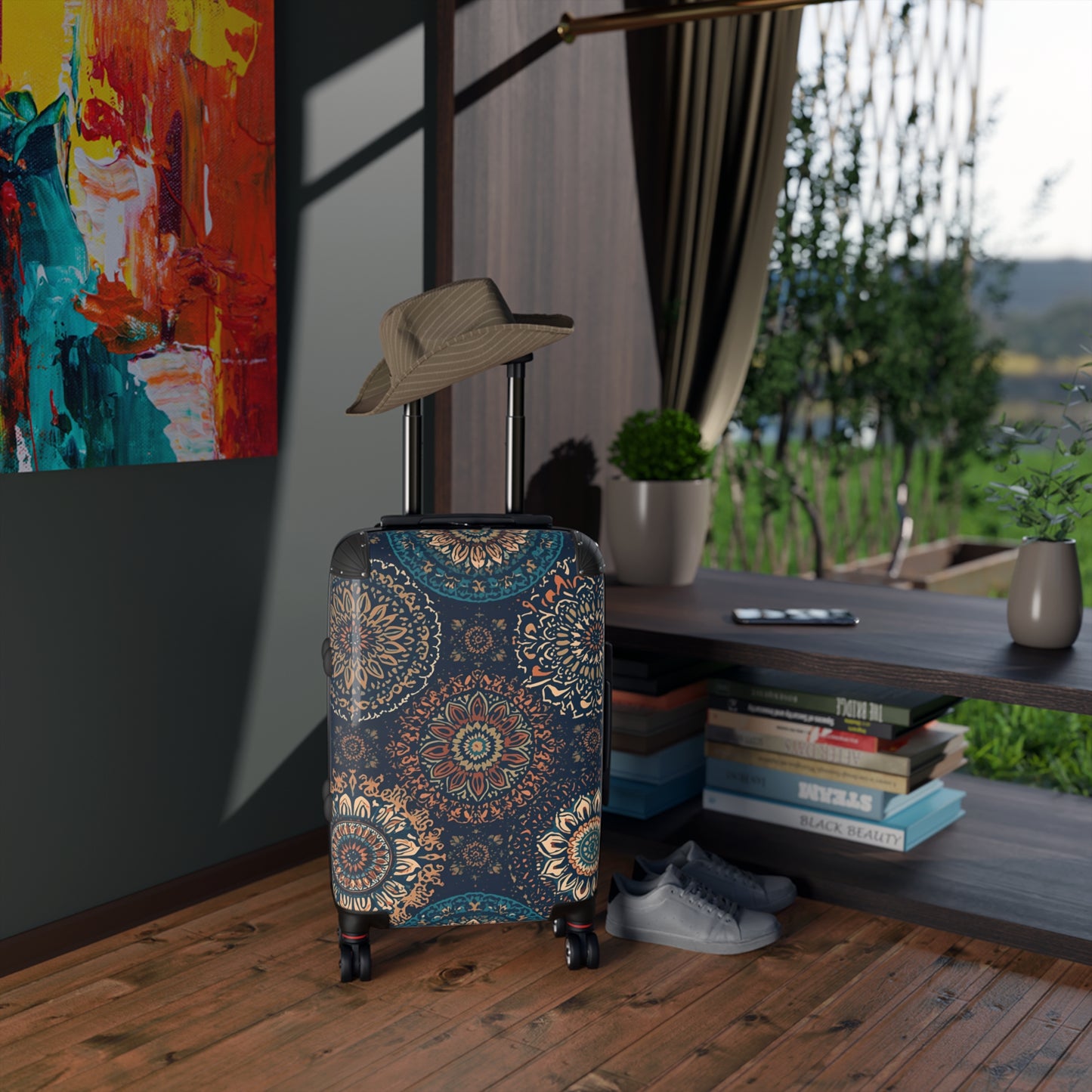 Boho Travel Suitcase Rosetta Creative Mandala Carry On - Rosetta Creative Boutique