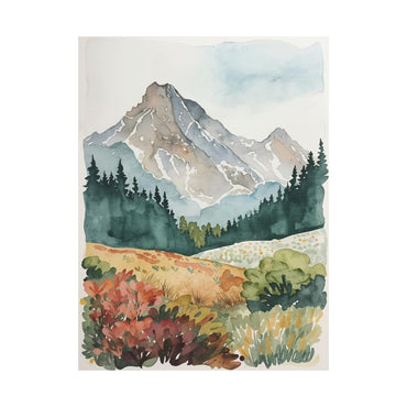 Watercolor Mountain Satin Poster Landscape Print Nature - Rosetta Creative Boutique