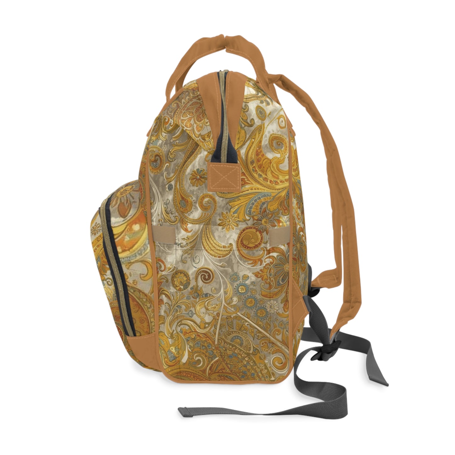 Stylish Multifunctional Diaper Backpack with Chic Floral Design