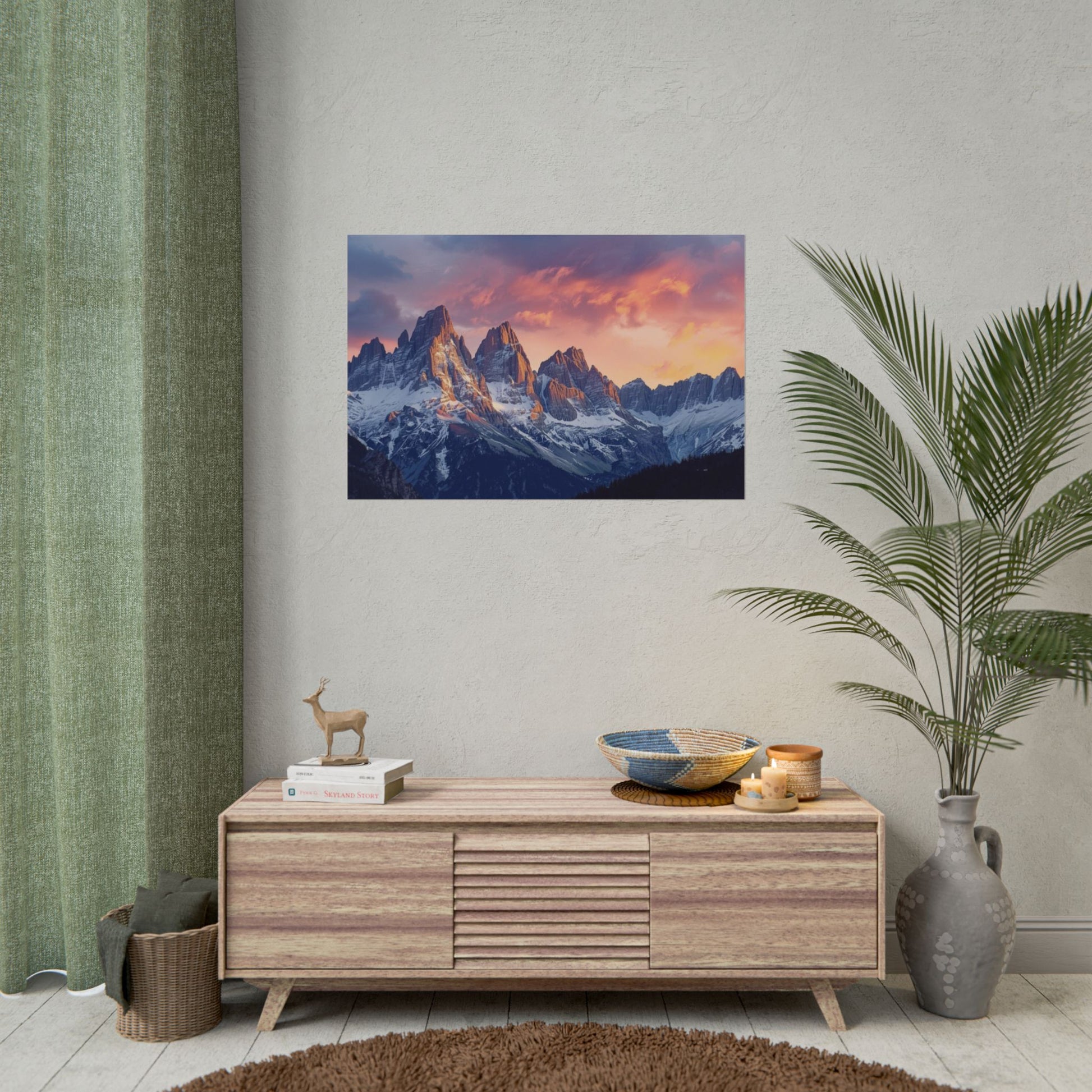 Dolomite Mountain Landscape Rolled Poster, Wall Art Print, Home Decor, Nature Artwork, Gift for Nature Lovers - Rosetta Creative Boutique