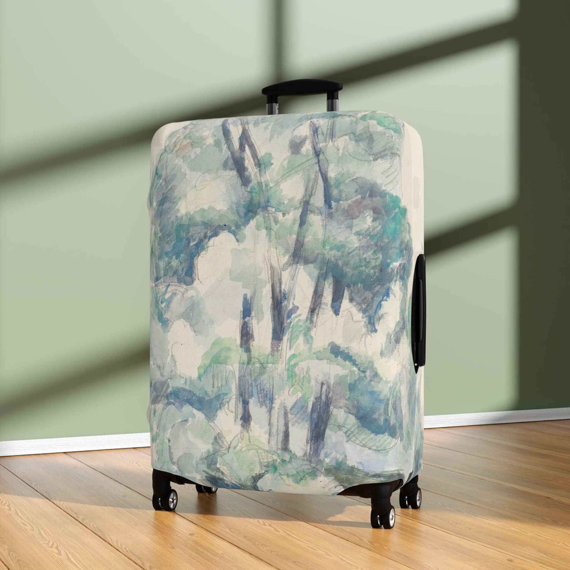 Cezanne Luggage Cover - Banks of the Seine Travel Accessory, Unique Gift for Travelers, Custom Luggage Protector, Wanderlust Decor, Airplane Essentials - Rosetta Creative Boutique