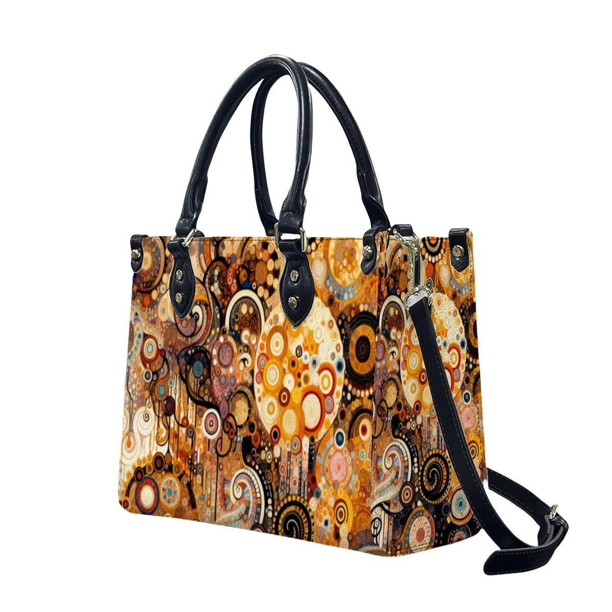 Klimt Style Abstract Tote Bag for Women - Art Print PU Bag - Rosetta Creative Boutique