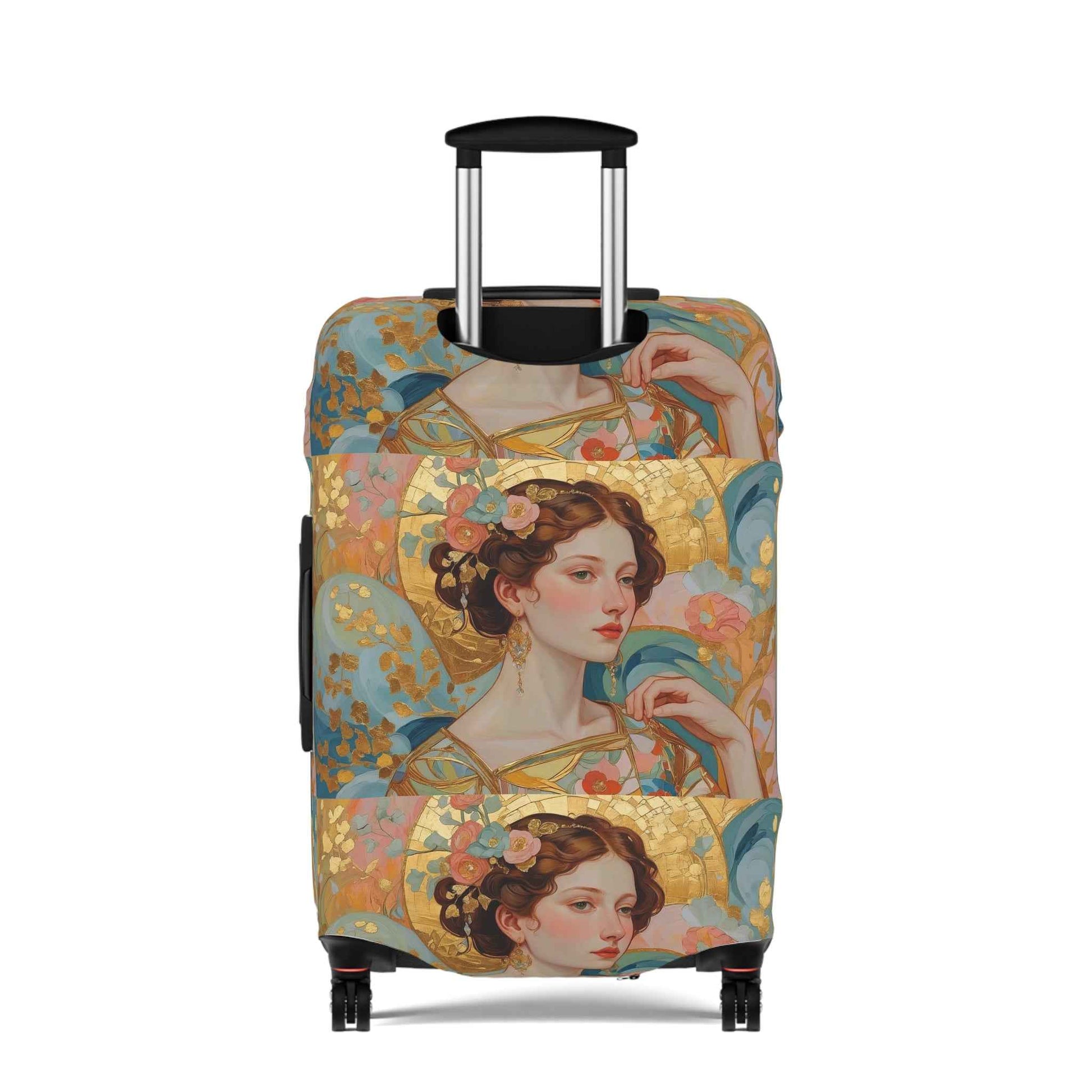 Elegant Klimt-Style Floral Luggage Cover - Vintage Art Suitcase Protector by Rosetta Creative Boutique - Rosetta Creative Boutique