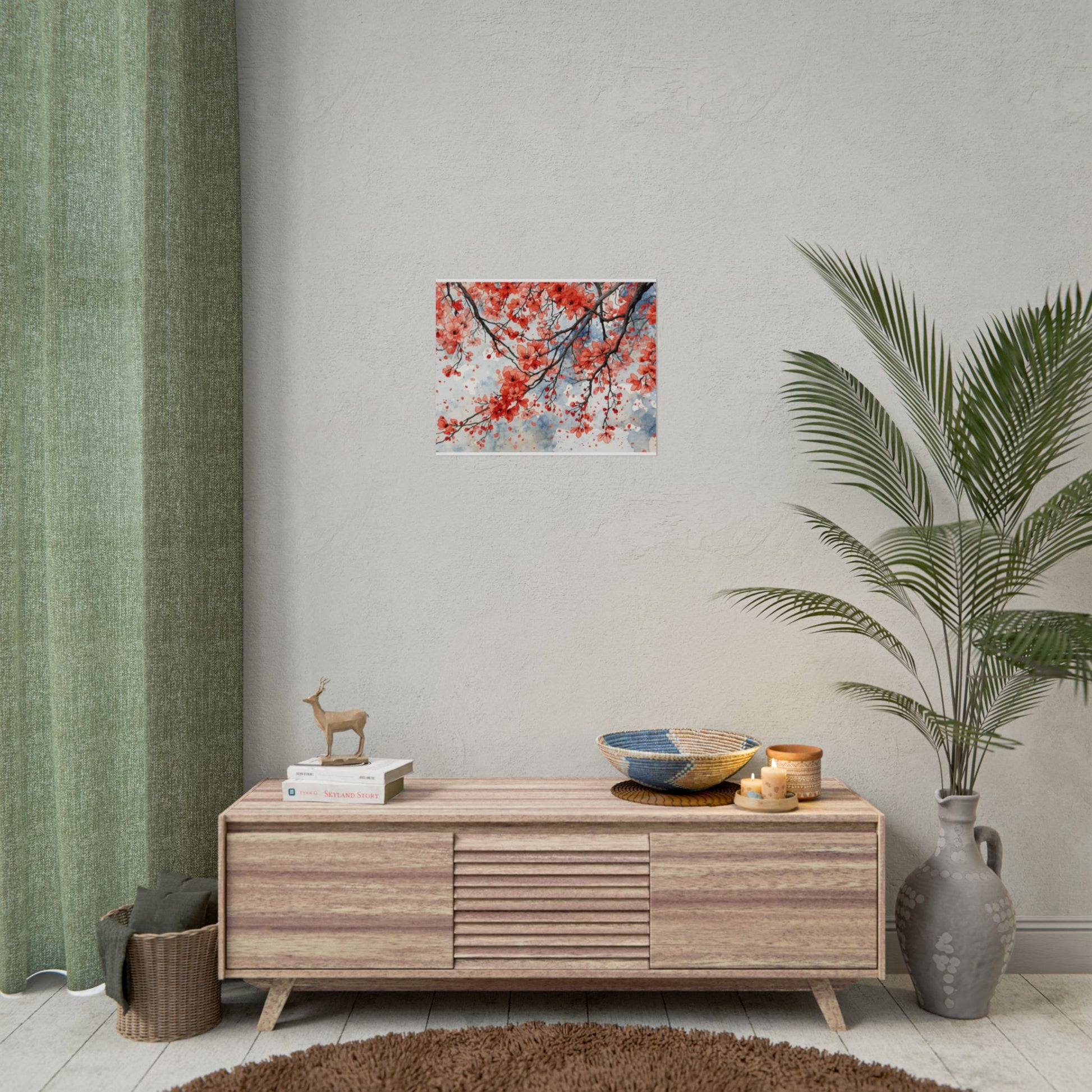 Blooming Cherry Blossom Rolled Poster Floral Wall Art - Rosetta Creative Boutique