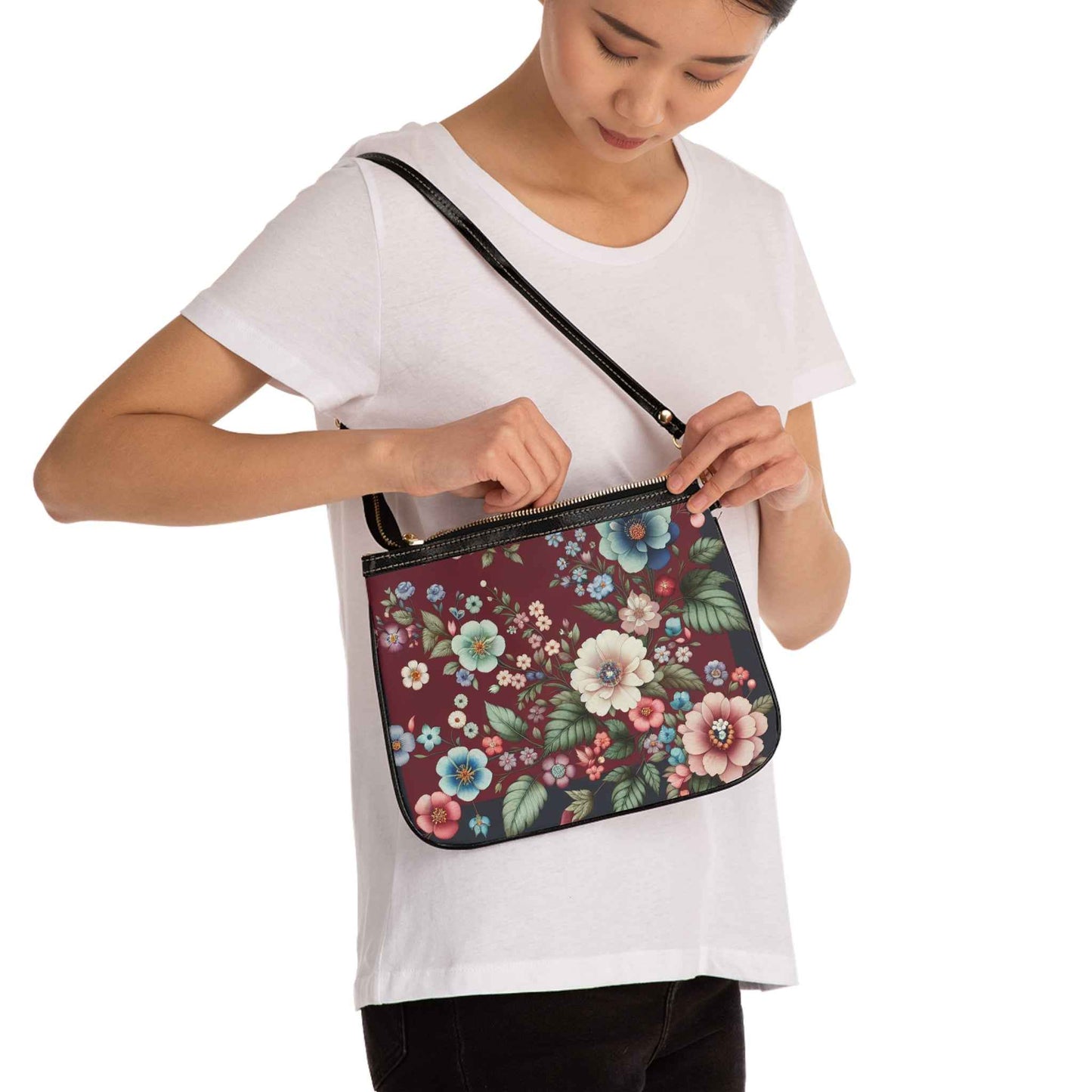 Floral Shoulder Bag - Boho Small Purse for Women, Everyday Crossbody Messenger Bag, Perfect Gift for Her - Rosetta Creative Boutique
