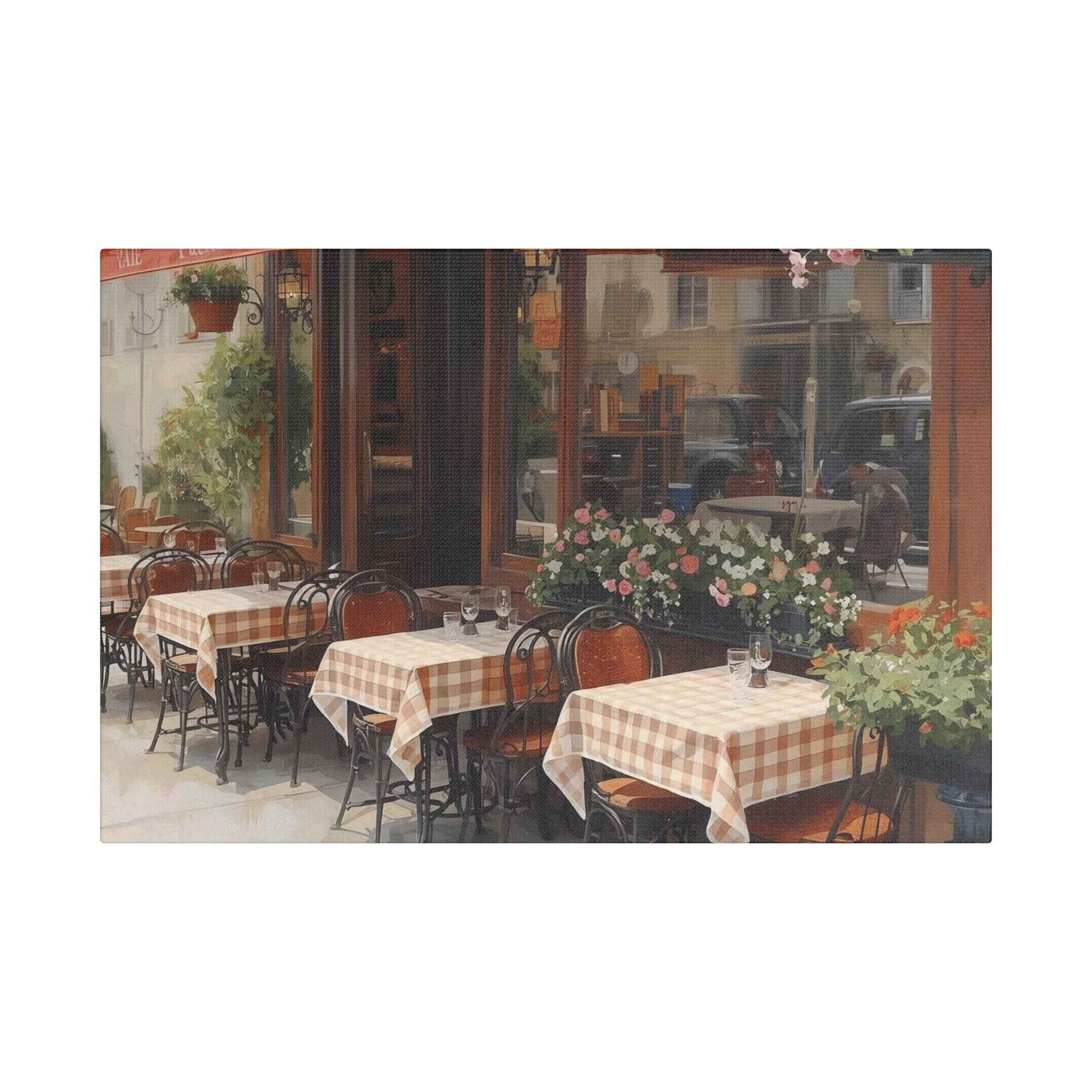 Paris Bistro Canvas Print — Stretched Satin Wall Art